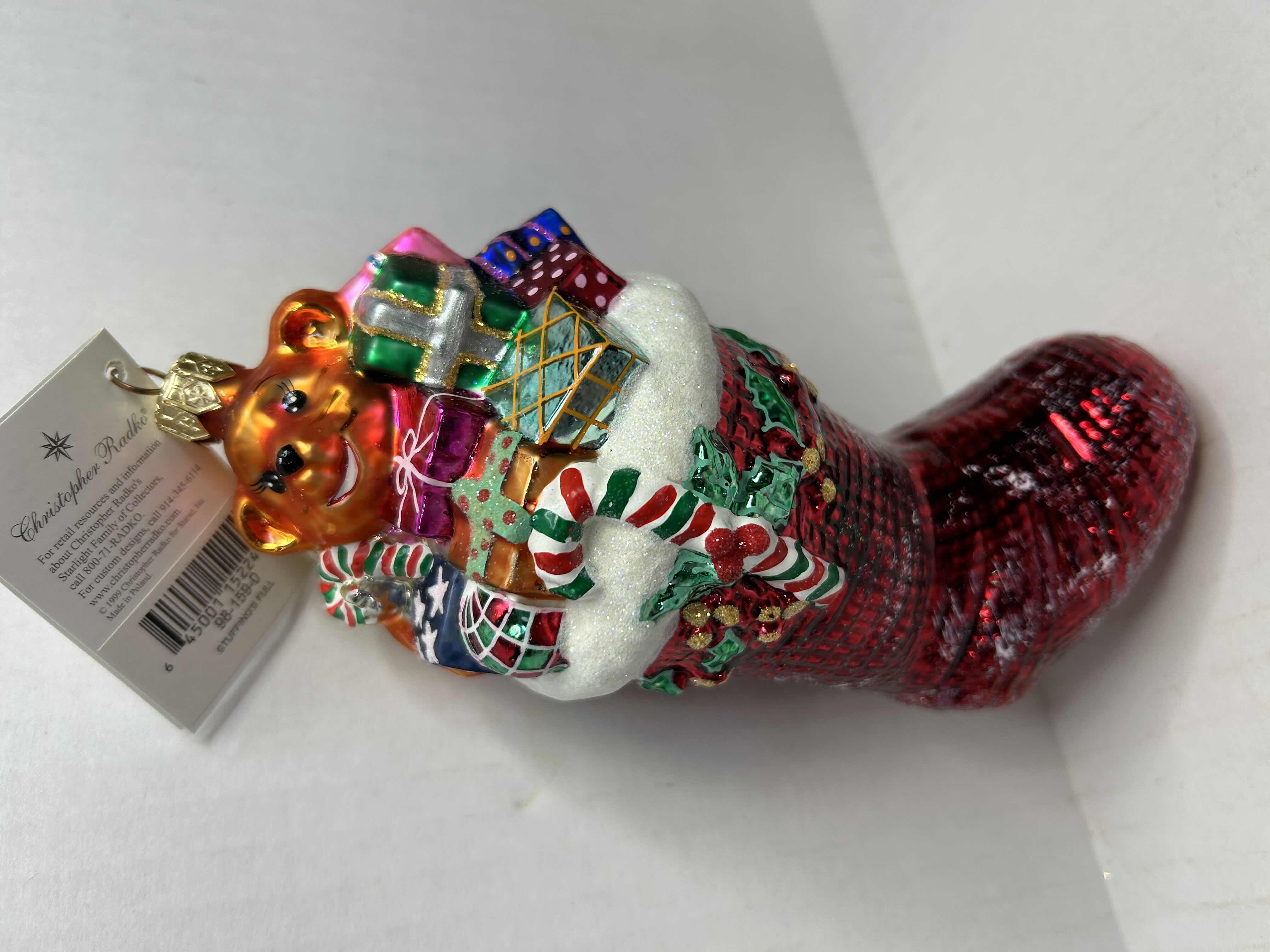 Photo 1 of BRAND NEW CHRISTOPHER RADKO "STUFFING FULL" GLASS CHRISTMAS ORNAMENT 

