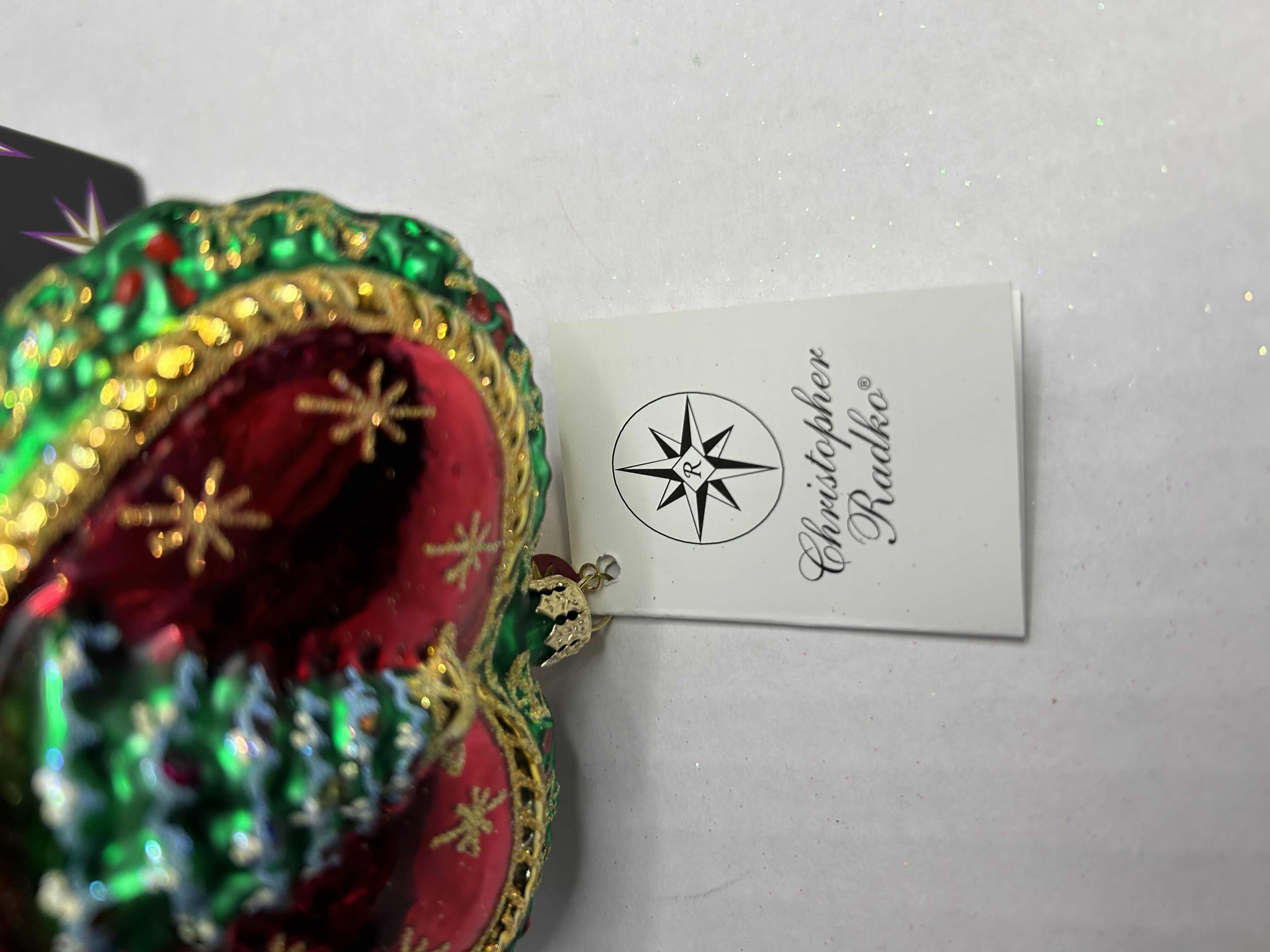 Photo 3 of NIB CHRISTOPHER RADKO "HEART OF CHRISTMAS" GLASS ORNAMENT 

