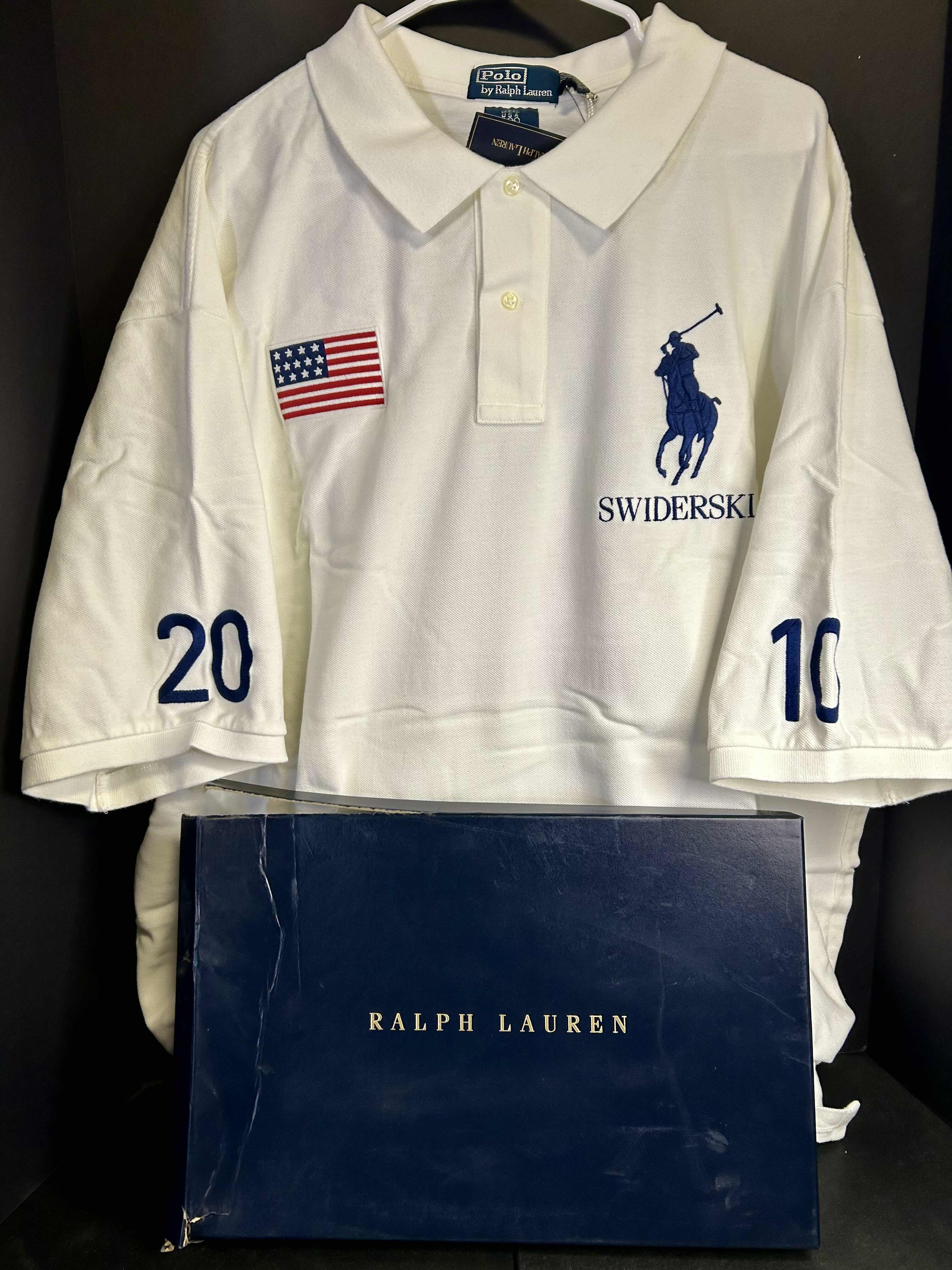 Photo 1 of  NIB RALPH LAUREN TEAM USA SWIDERSKI WHITE VANCOUVER OLYMPICS POLO SHIRT. SIZE 4XLT