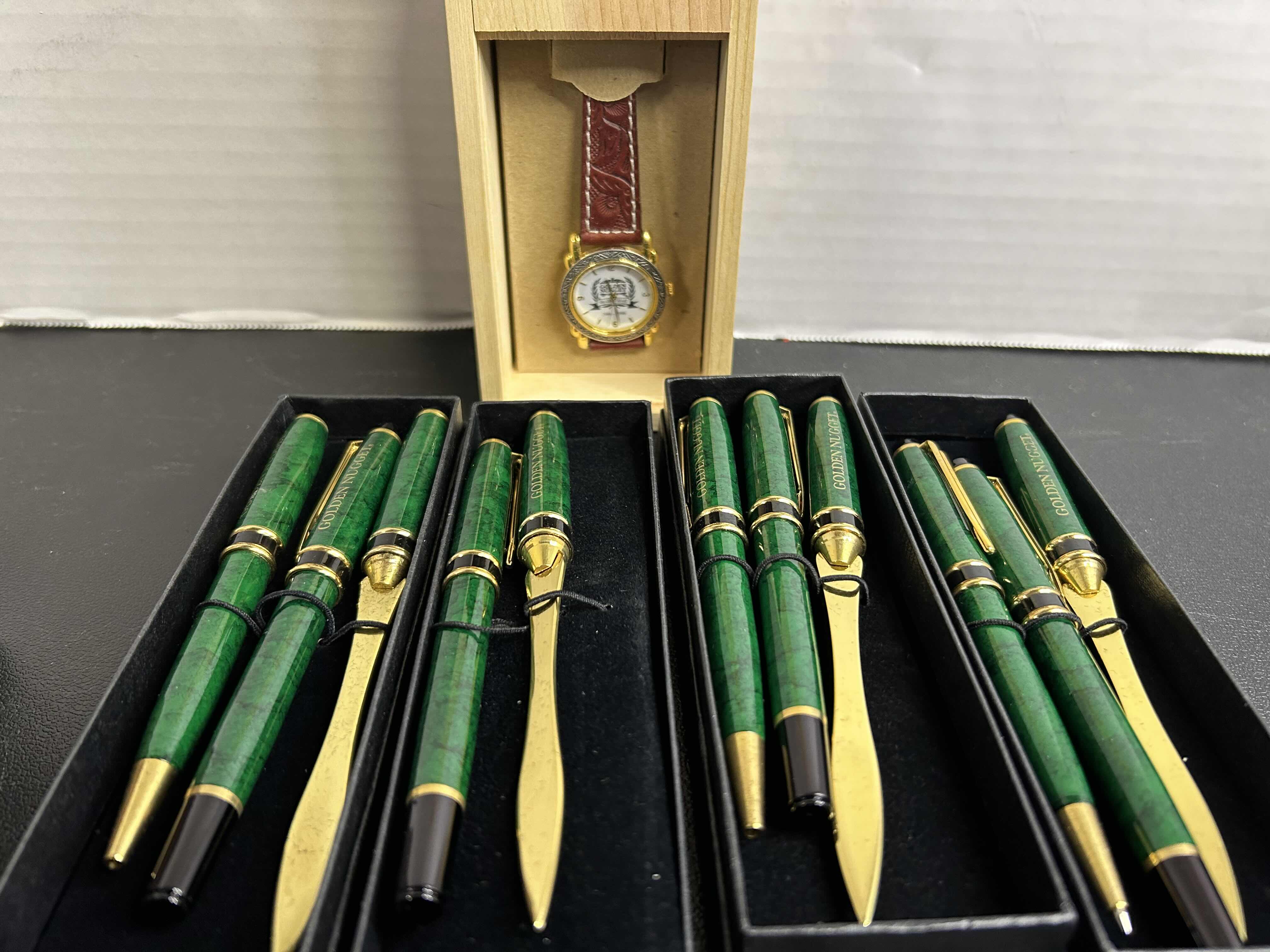 Photo 1 of 4 GOLDEN NUGGET COLLECTIBLE PEN SETS AND 1 GOLDEN NUGGET ANNIVERSARY WATCH