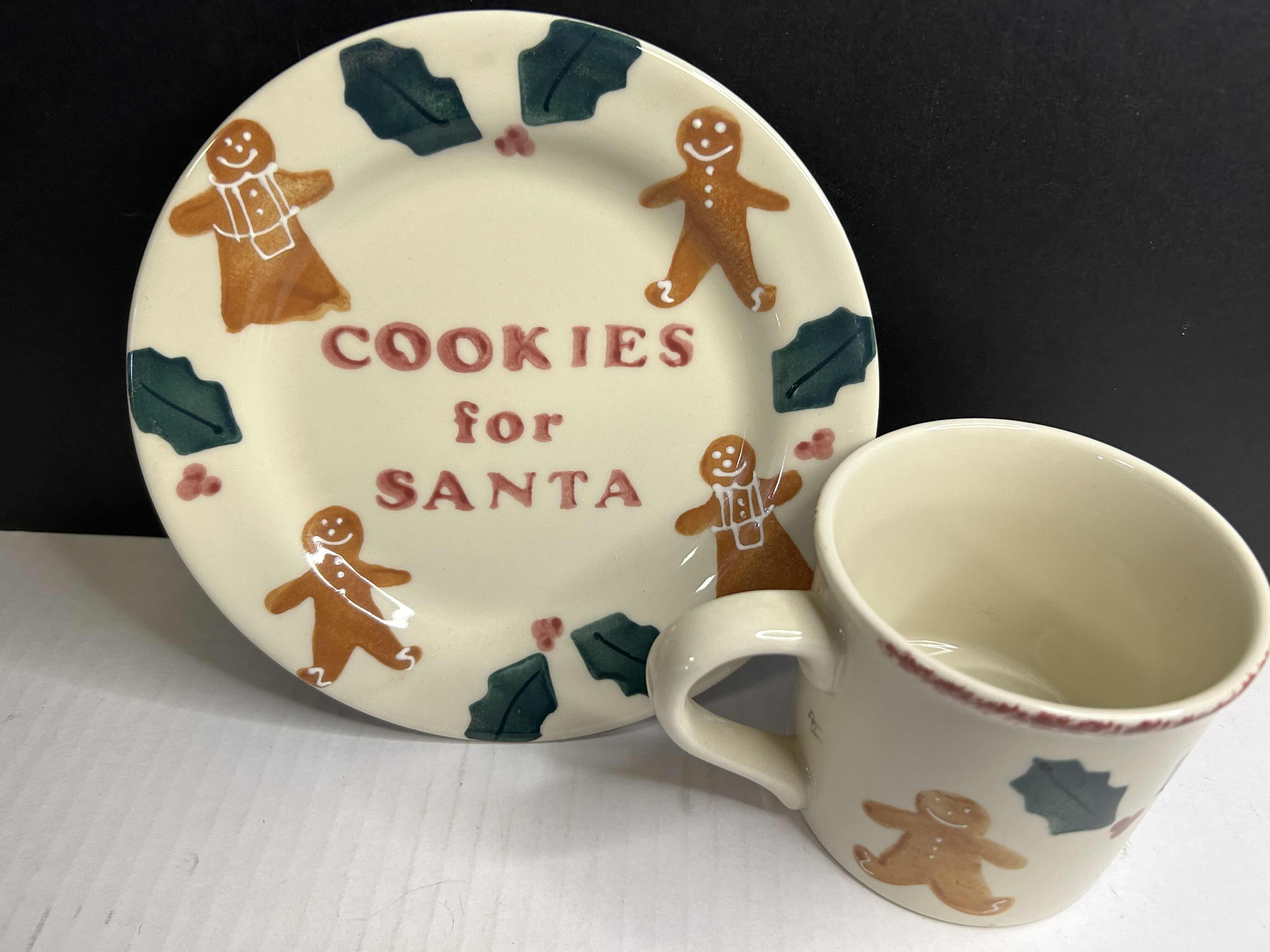 Photo 2 of GINGERBREAD HOLIDAY COOKIES FOR SANTA PLATE WITH MATCHING MUG

