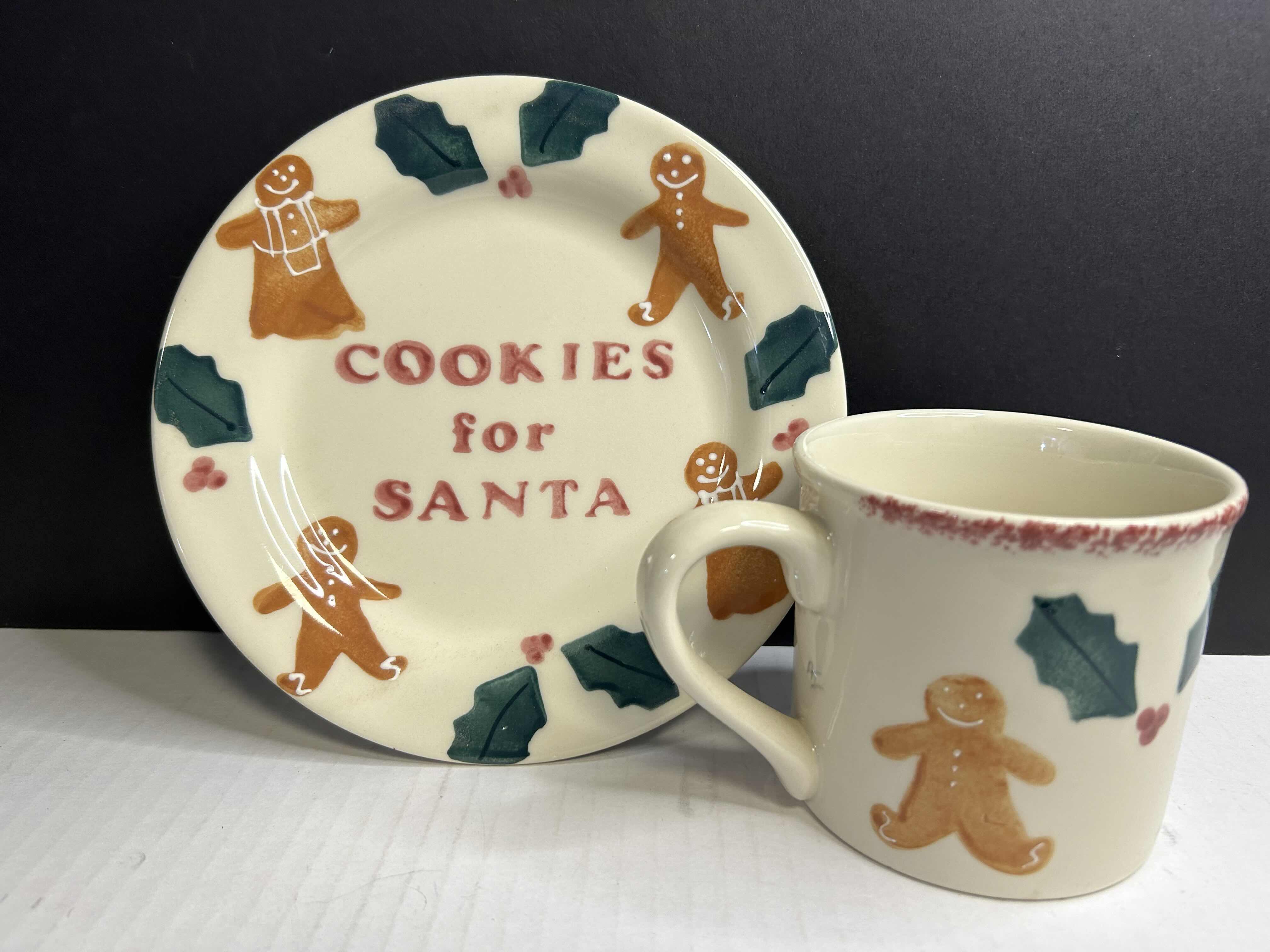 Photo 1 of GINGERBREAD HOLIDAY COOKIES FOR SANTA PLATE WITH MATCHING MUG

