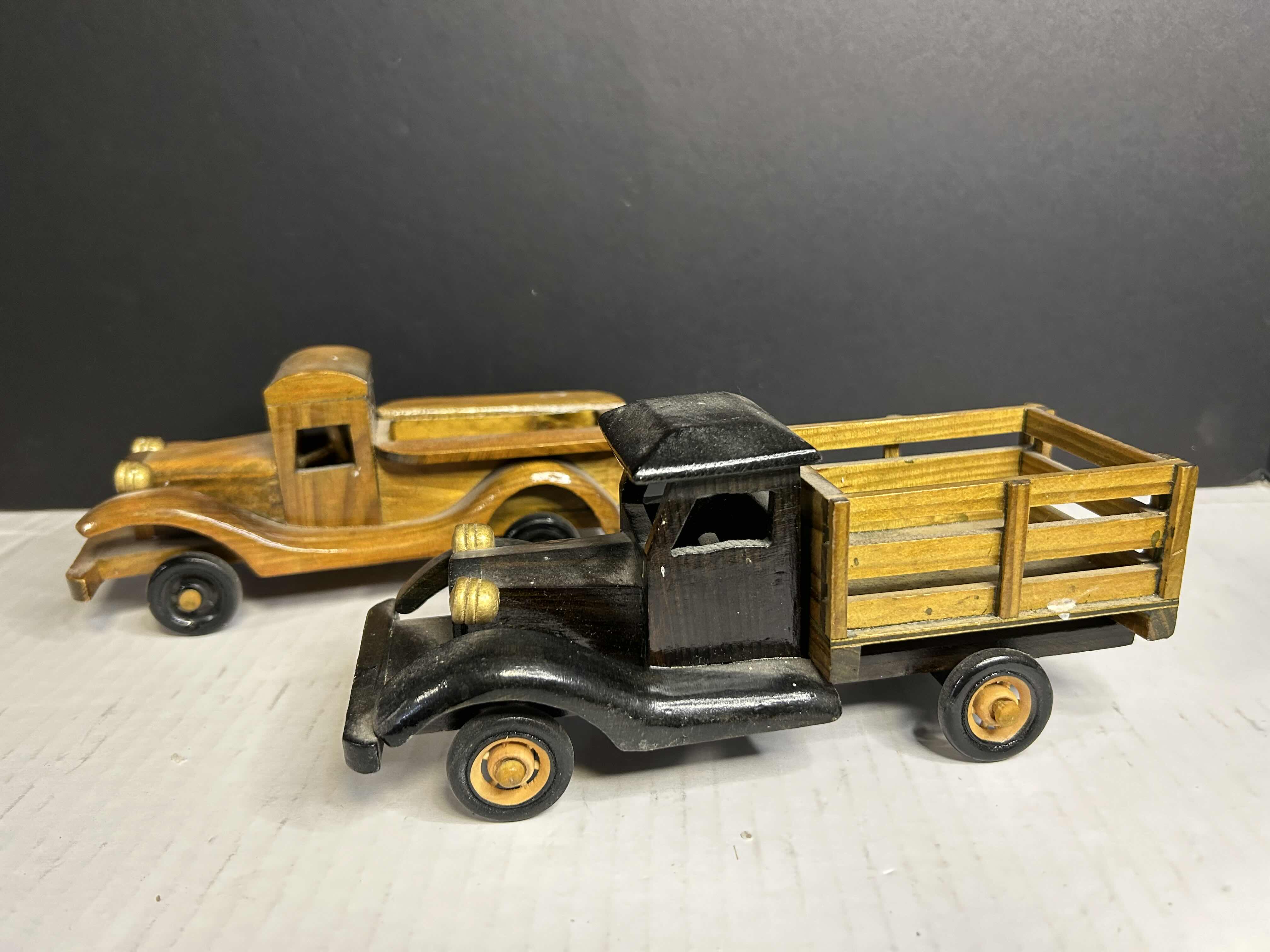 Photo 1 of 2 VINTAGE MINIATURE WOODEN TRUCKS 

