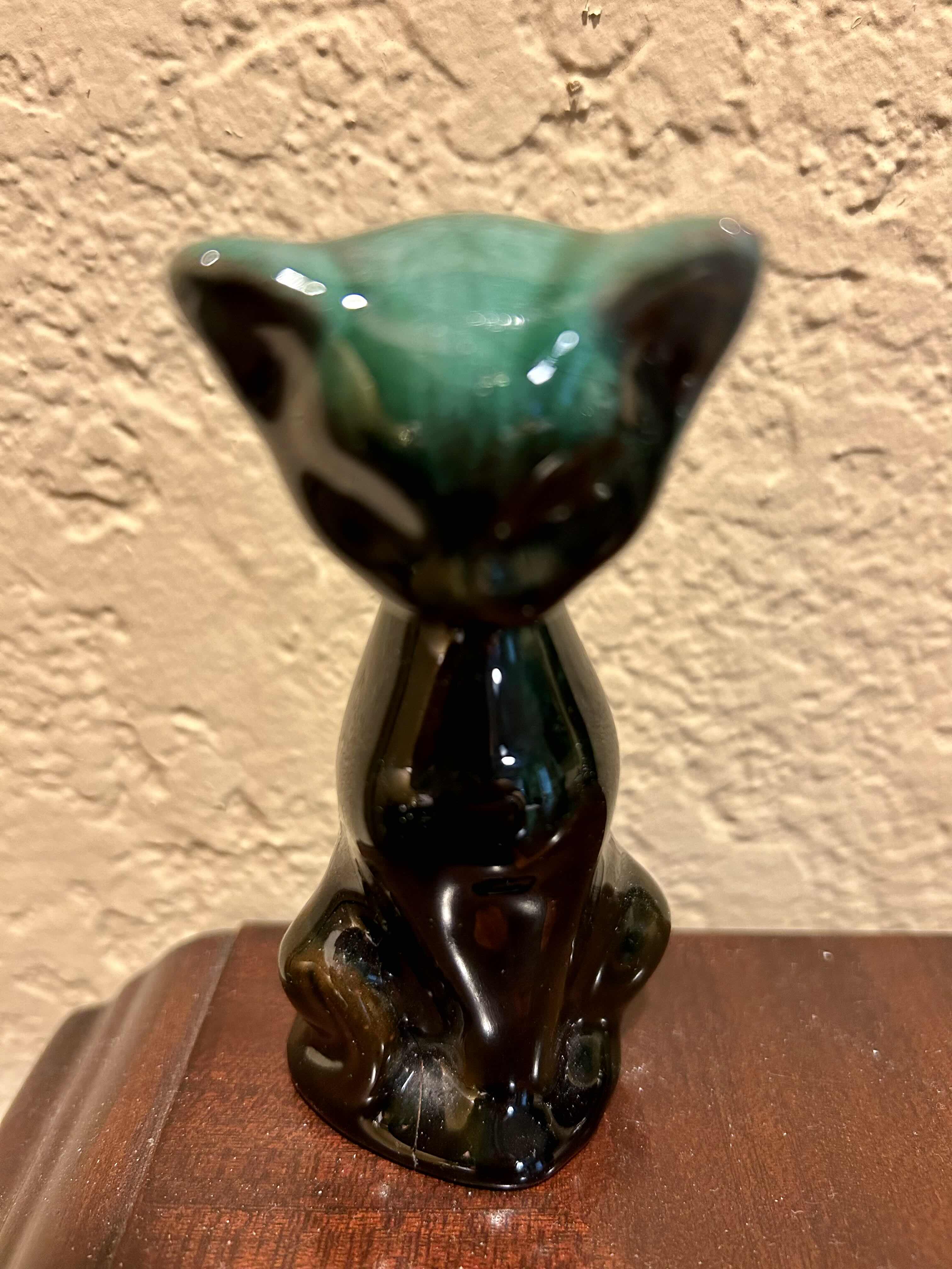 Photo 3 of VINTAGE ART POTTERY WITH GREEN GLAZE 
H 5” & H 3”