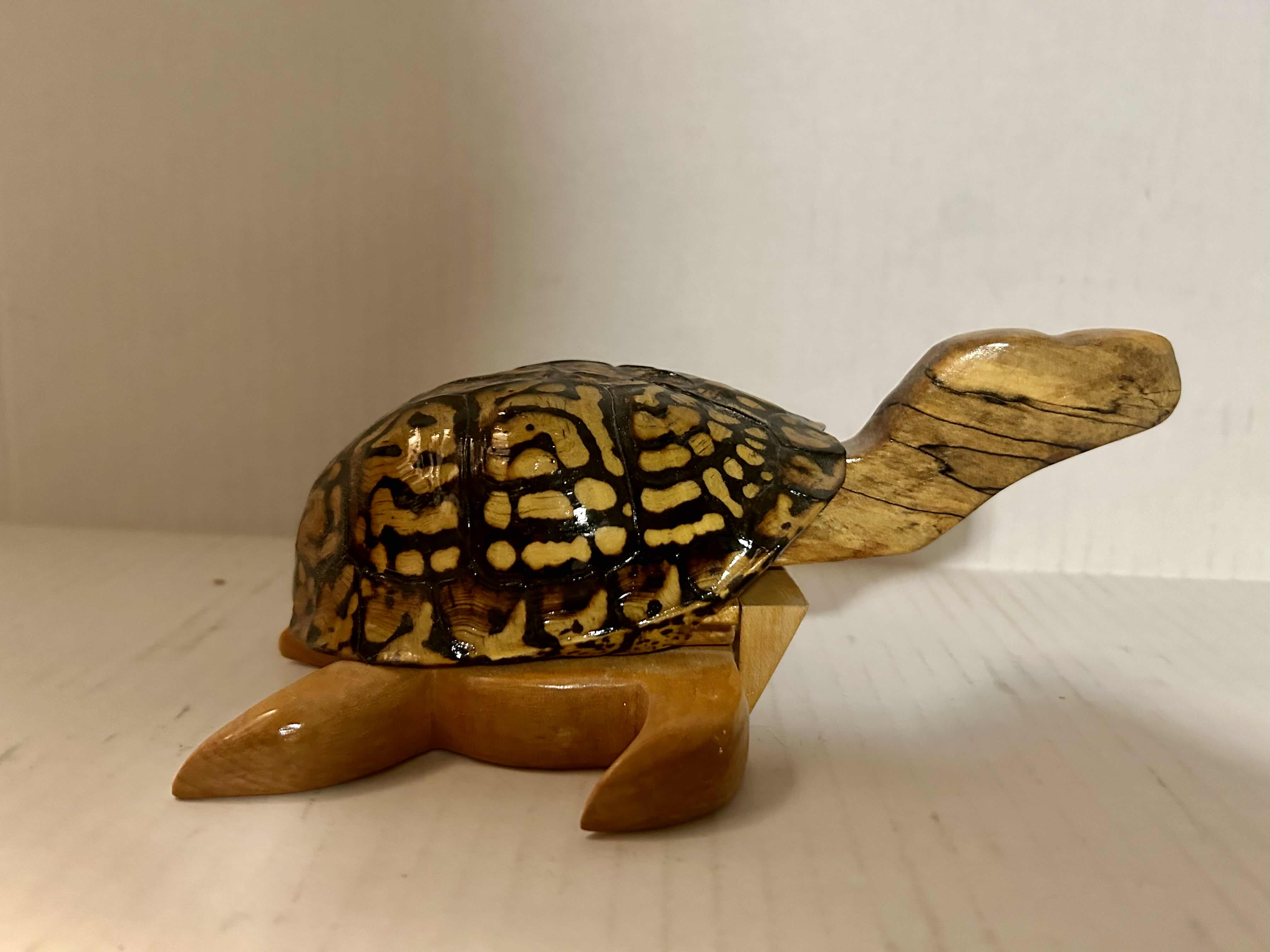 Photo 1 of HAND CARVED WOOD TURTLE