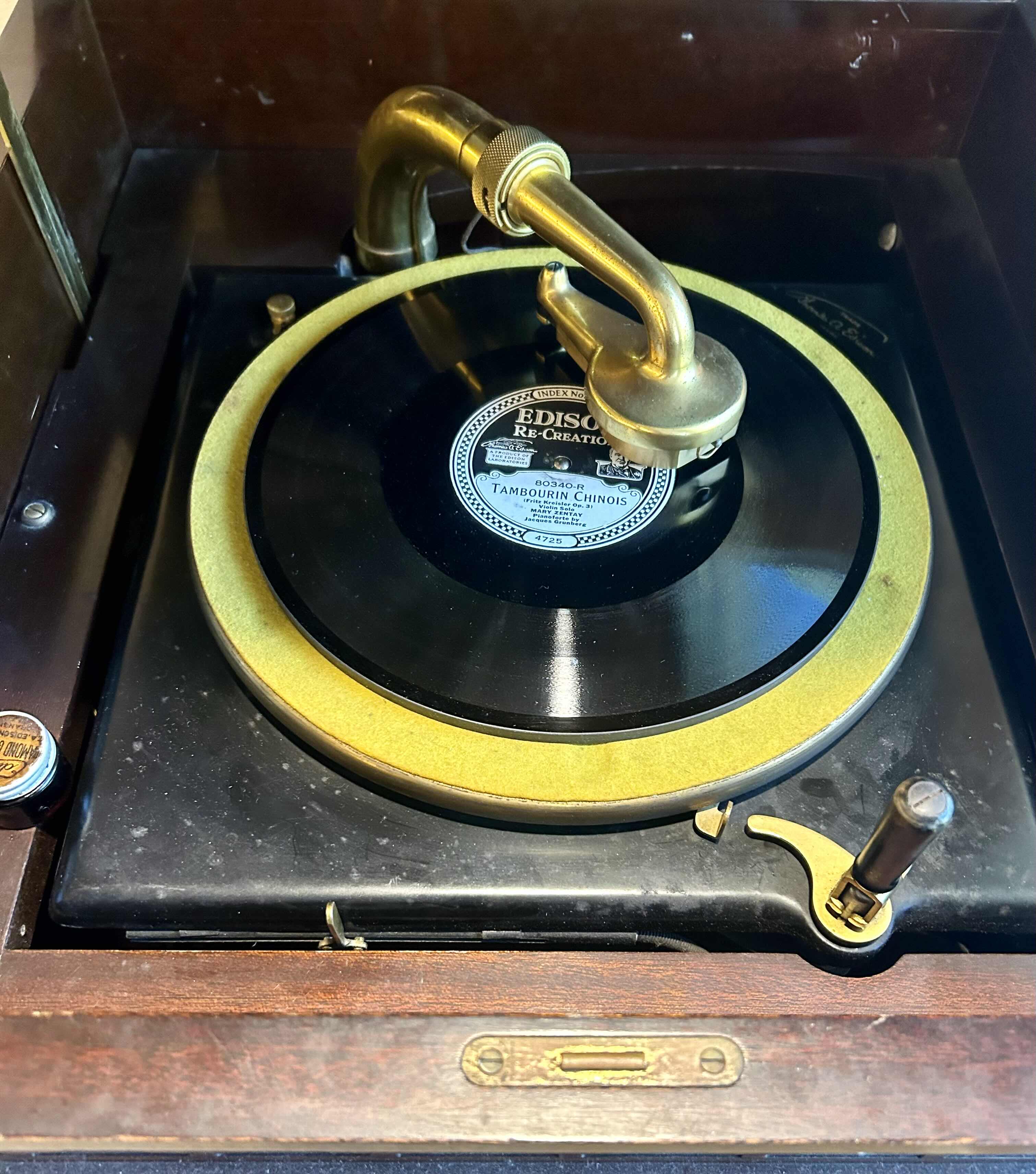 Photo 3 of CIRCA 1920s PHONOGRAPH/VICTROLA 21” X 22”  H 51” with Over 50 records