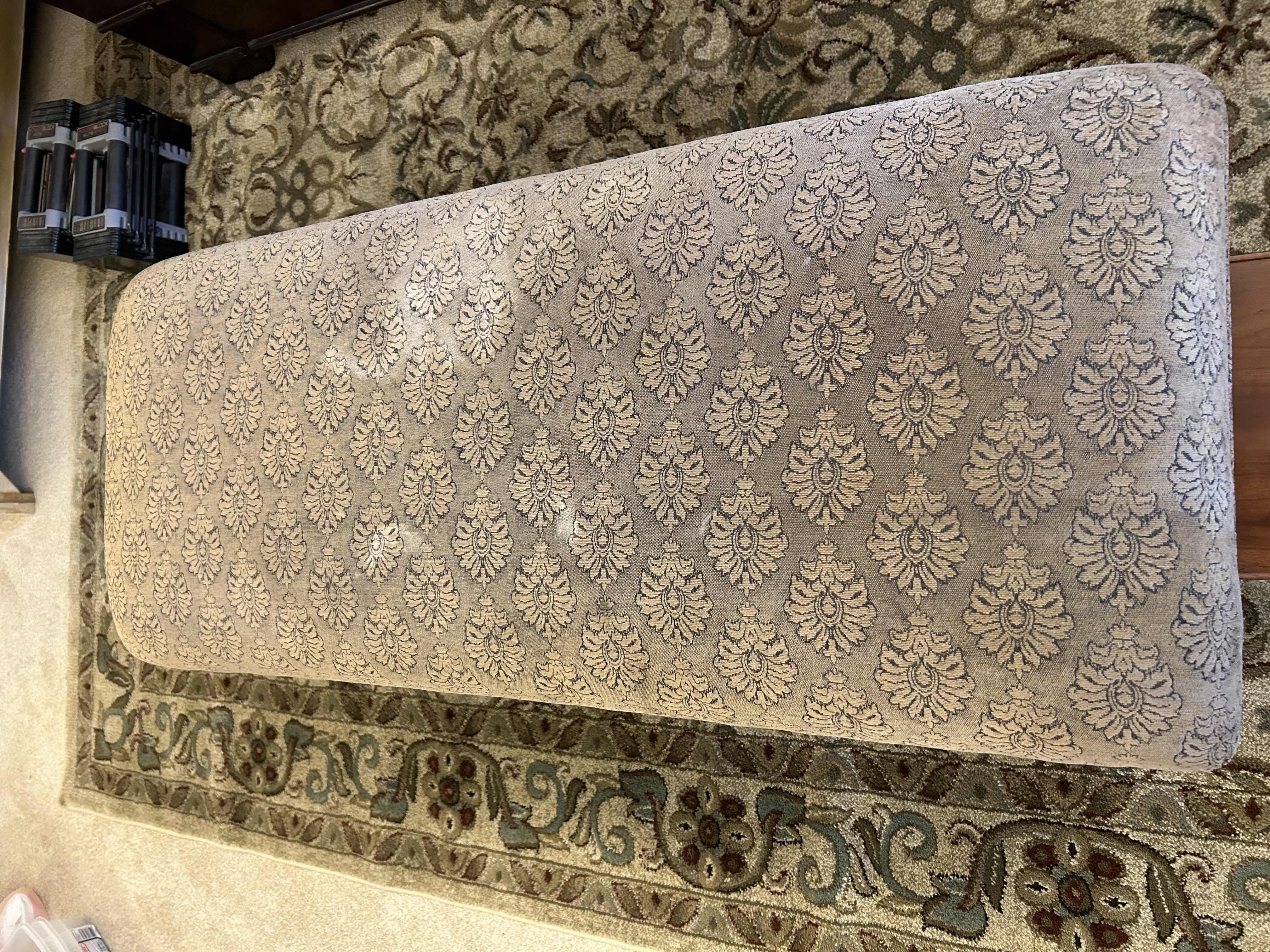 Photo 3 of FLORENCE BENCH NUTMEG FINISH w/TUSCAN TAPESTRY UPHOLSTERY 47” X 20” H 20”