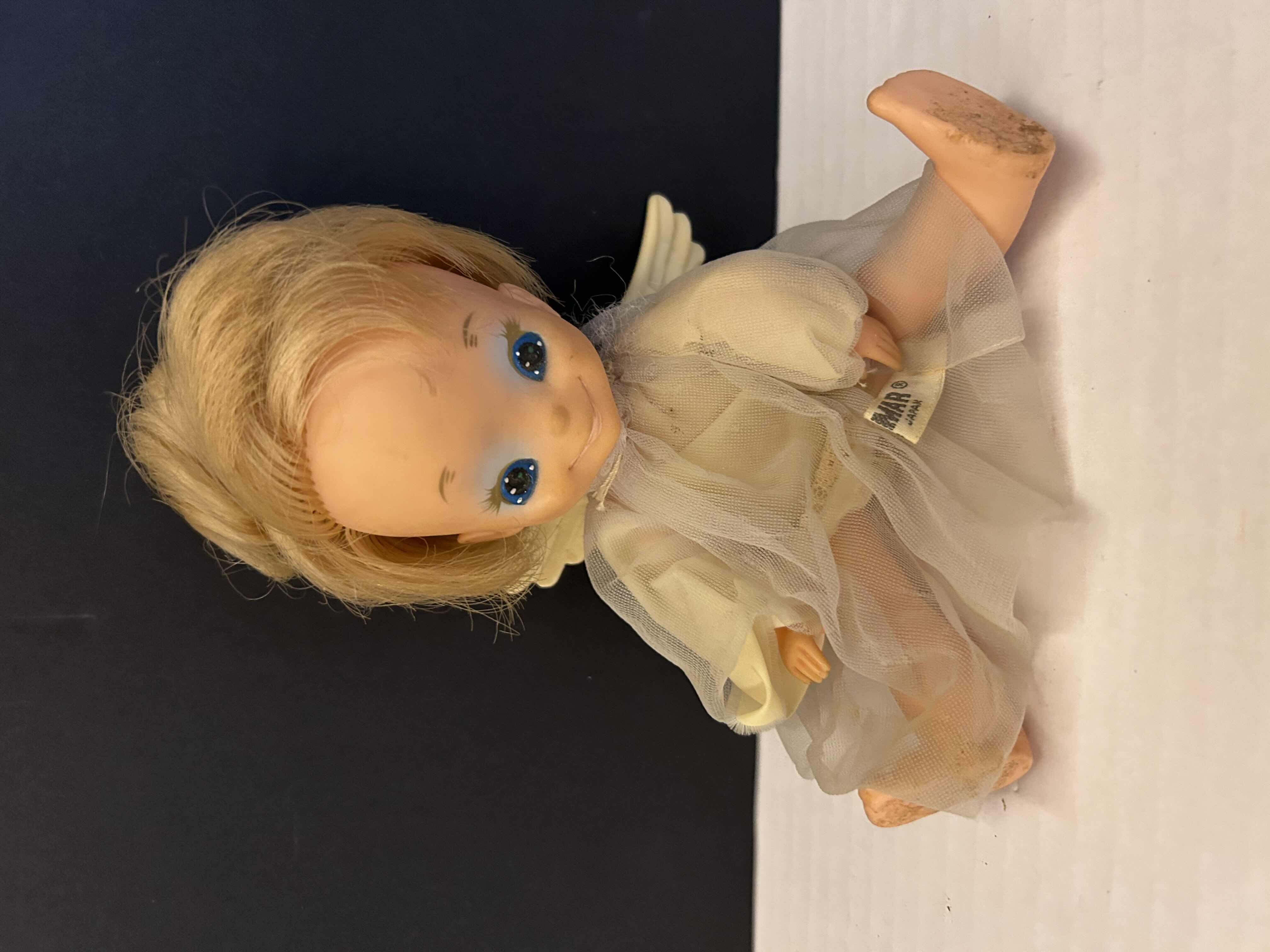 Photo 1 of VINTAGE 1969 KAMAR ANGEL WINGS BIG EYES 8" DOLL WITH  JAPAN  TAGGED DRESS