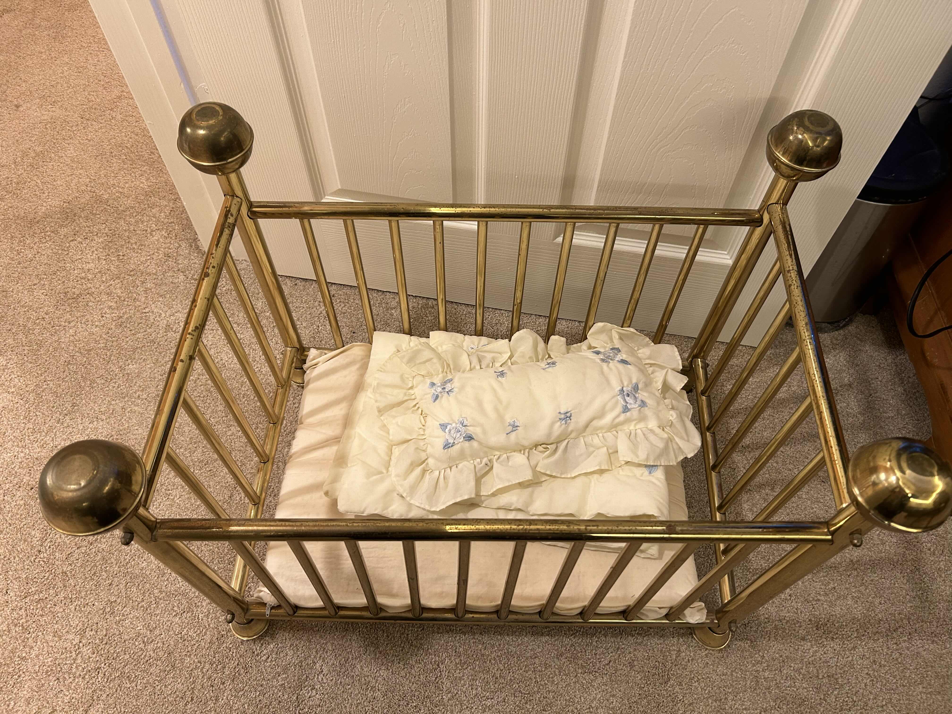 Photo 2 of VINTAGE BRASS BASSINET, 26” x 17” H 20”