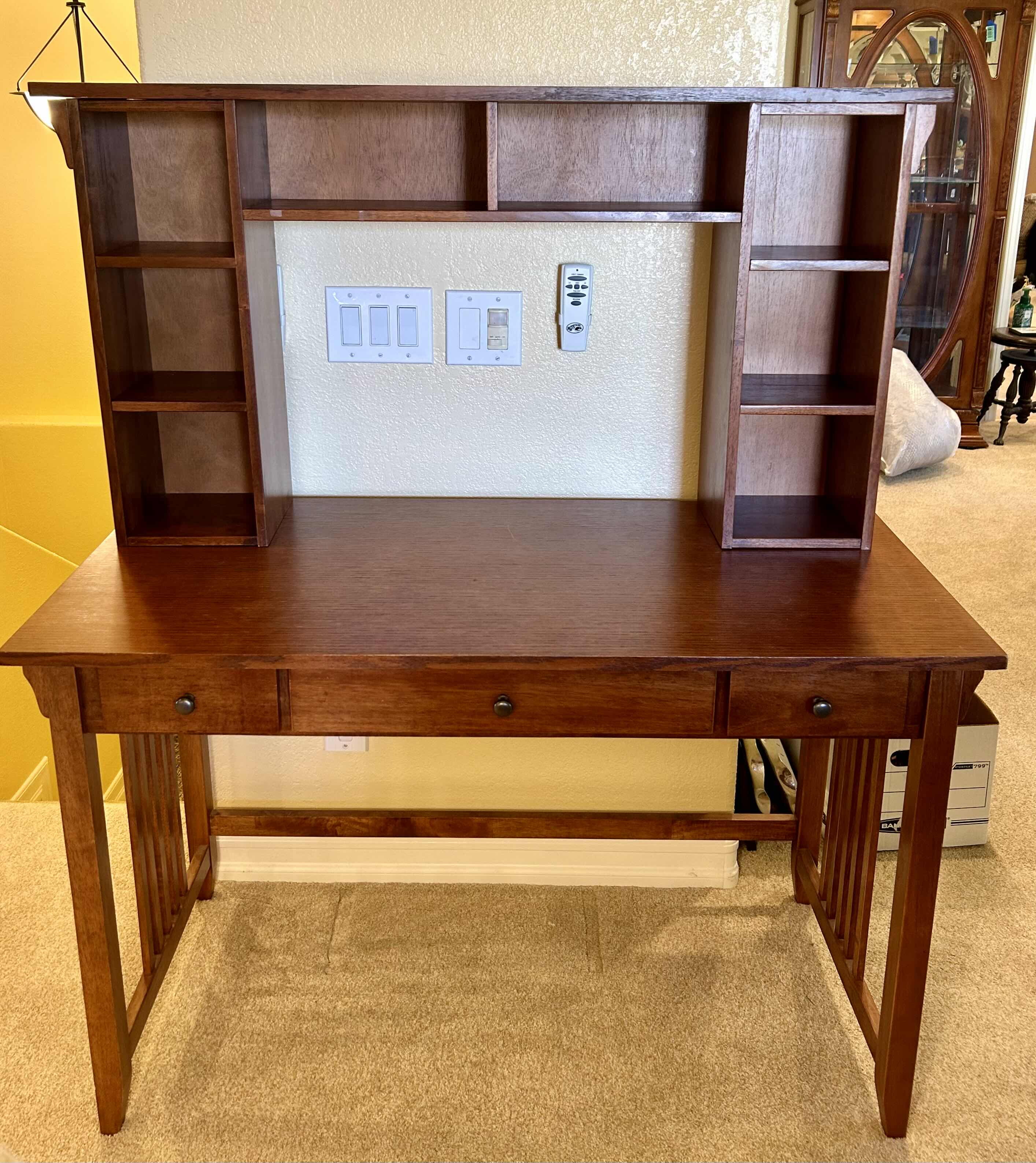 Photo 1 of MAHOGANY WOOD DESK W HUTCH 47“ x 22“ H56”