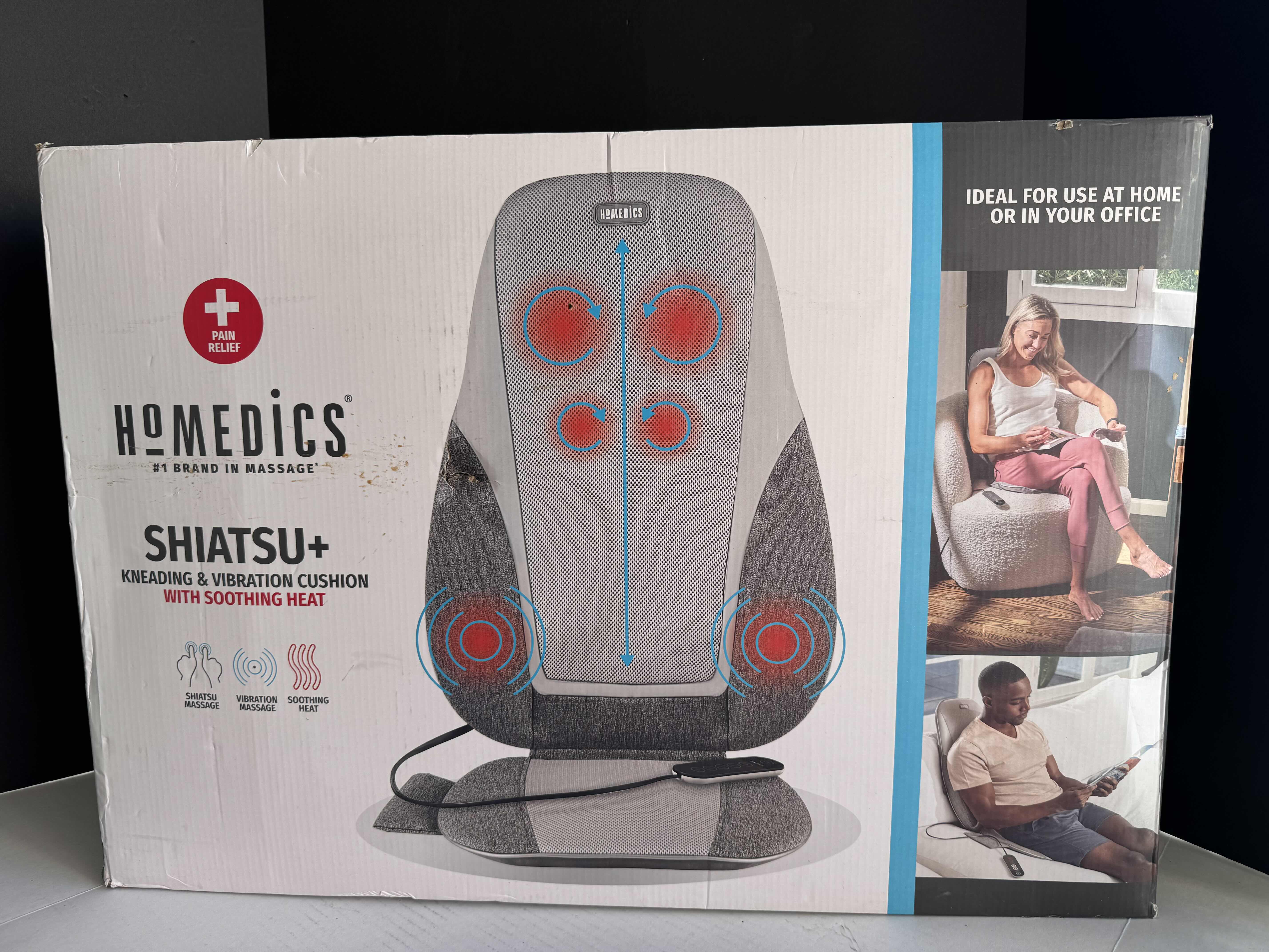 Photo 2 of BRAND NEW HOMEDICS SHIATSU + KNEADING & VIBRATION MASSAGE CUSHION WITH HEAT