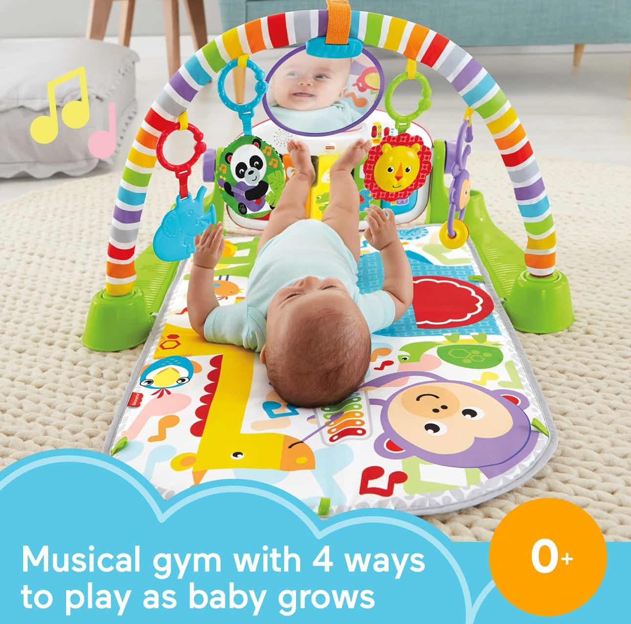 Photo 2 of FISHER-PRICE BABY PLAYMAT DELUXE KICK & PLAY PIANO GYM - PINK