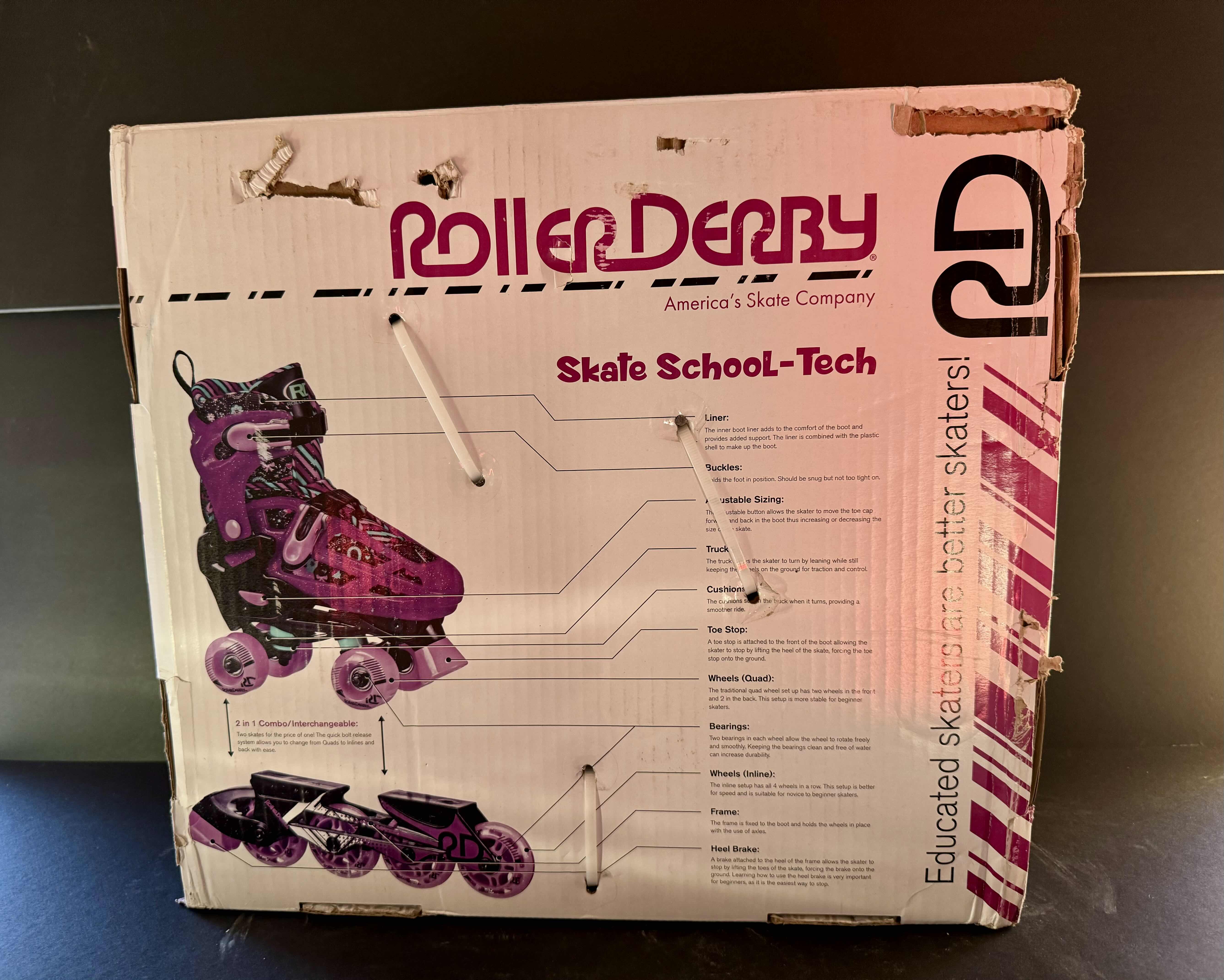 Photo 2 of BRAND NEW ROLLER DERBY 2 IN 1 INLINE + QUAD, ADJUSTABLE SIZING 3-6