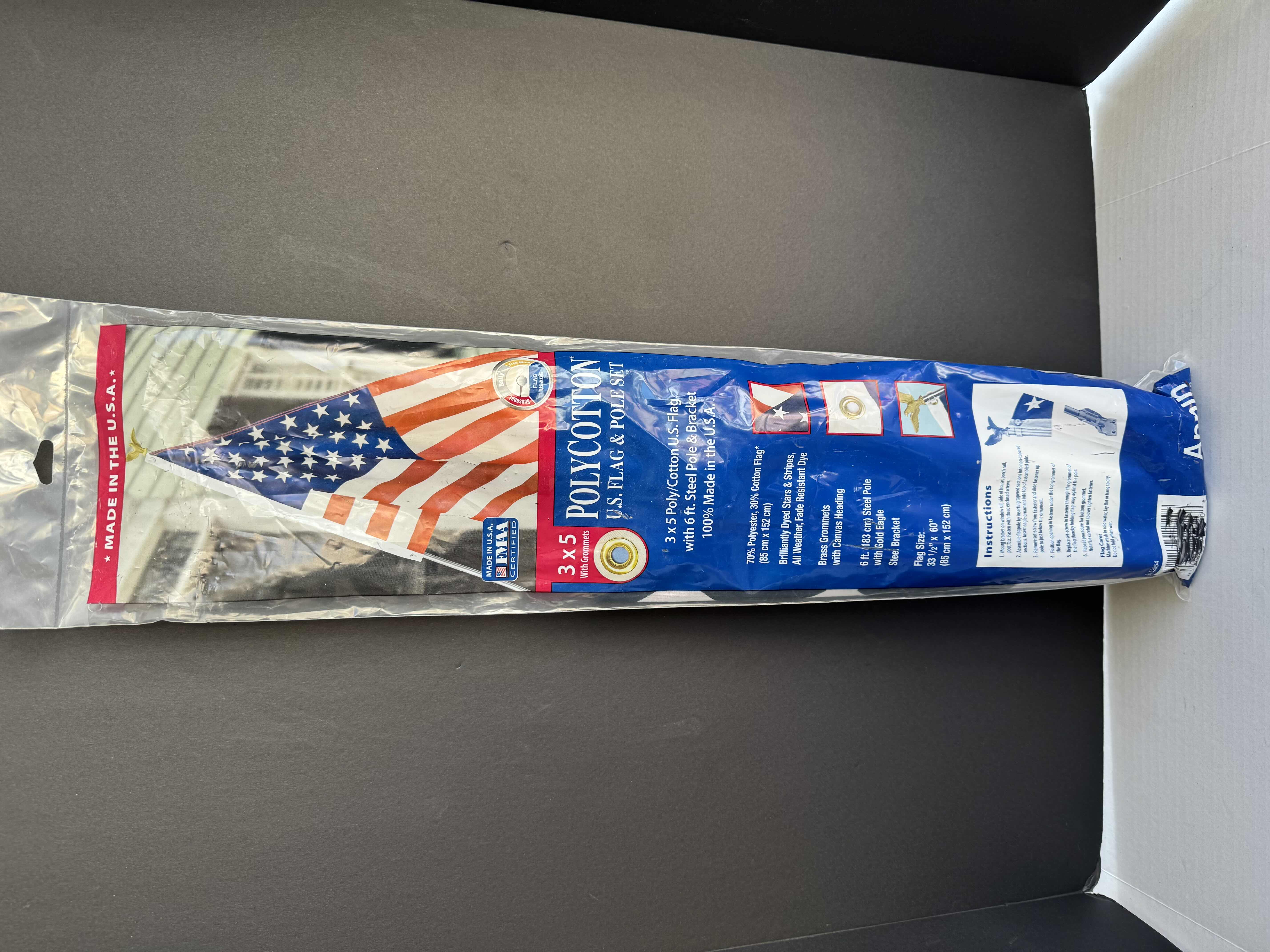 Photo 1 of BRAND NEW POLYCOTTON U.S. FLAG AND FLAG POLE SET