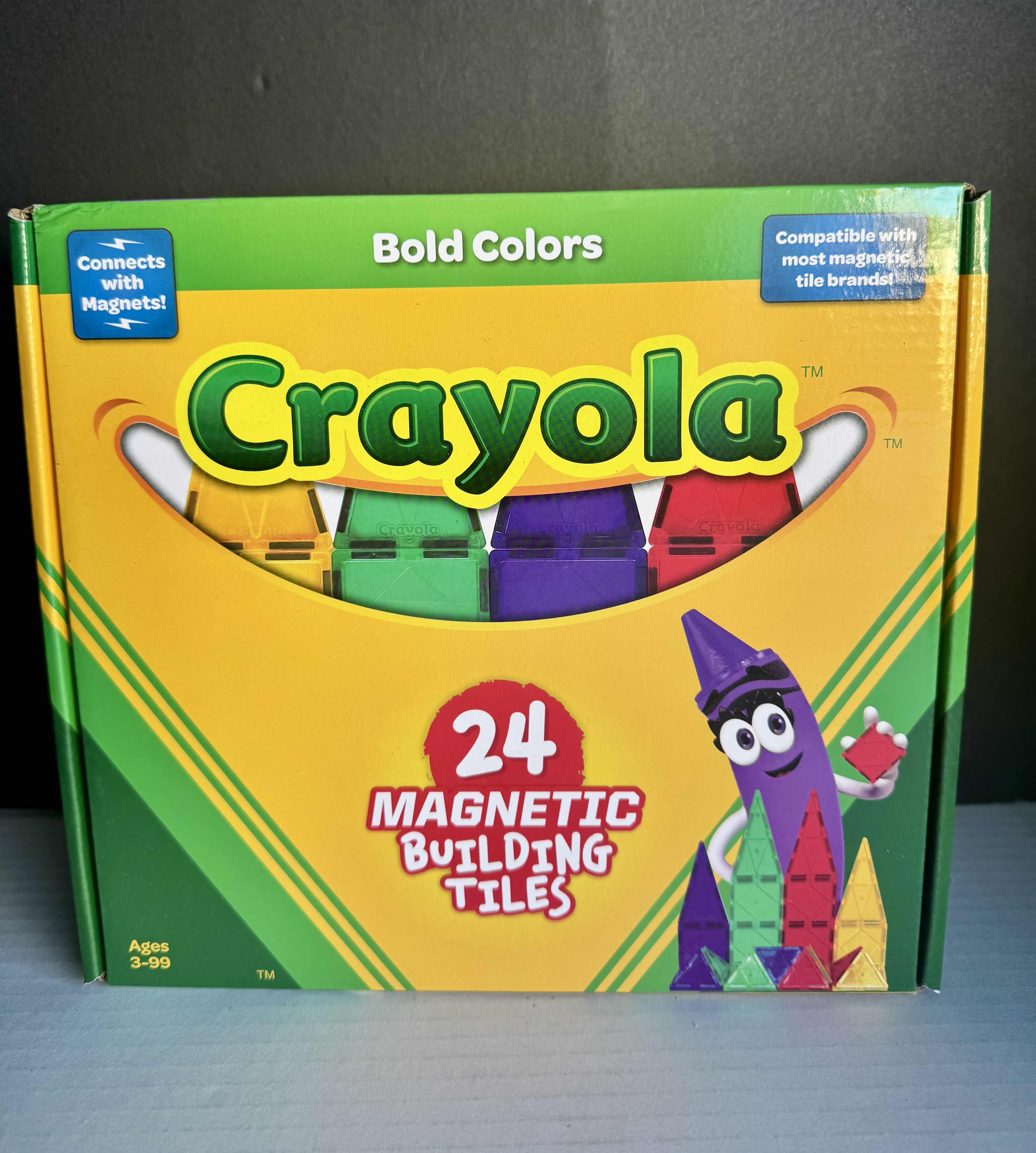 Photo 1 of BRAND NEW CRAYOLA MAGNETIC BUILDING TILES 24 PIECE SET BOLD COLORS