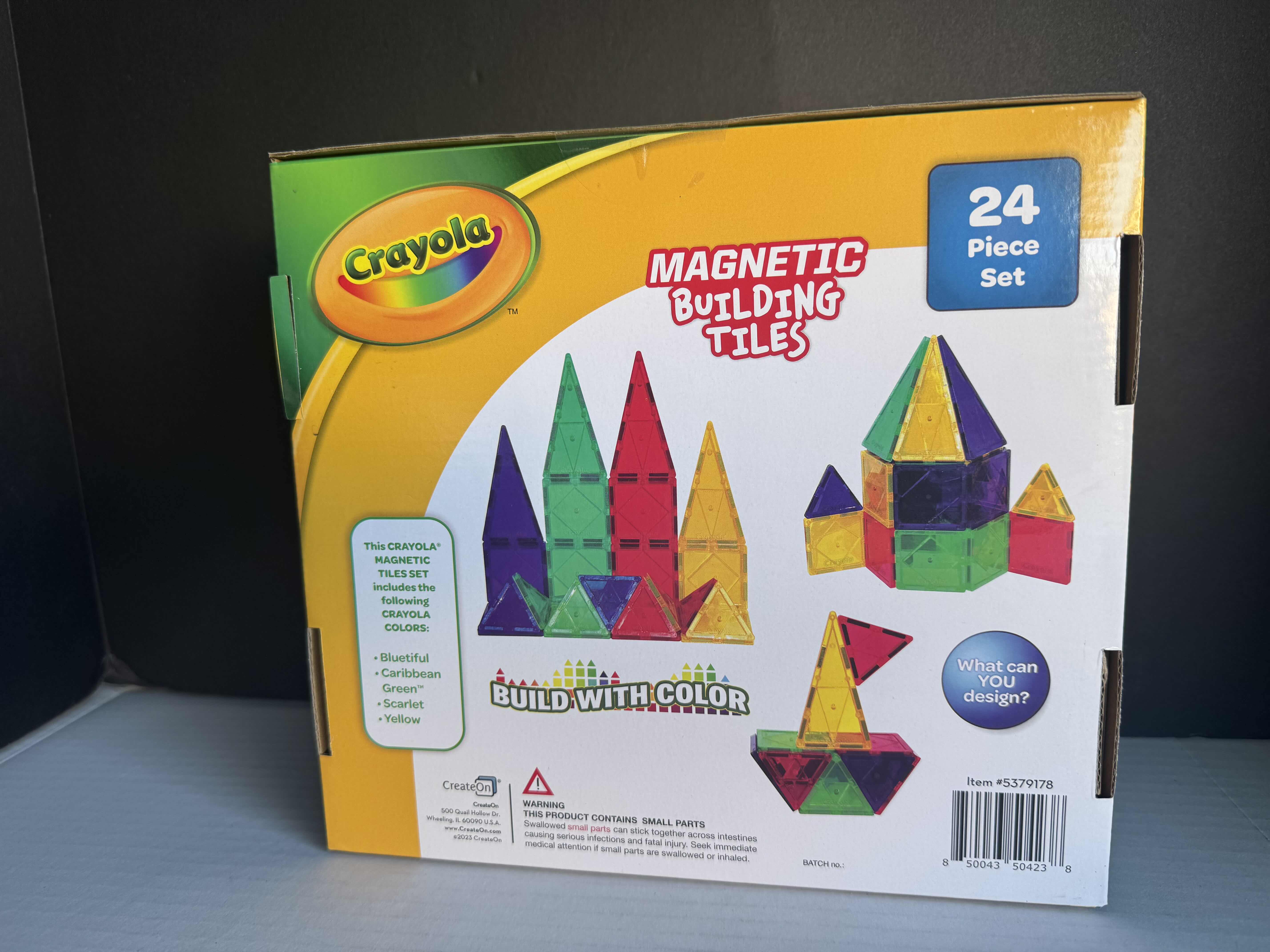 Photo 2 of BRAND NEW CRAYOLA MAGNETIC BUILDING TILES 24 PIECE SET BOLD COLORS