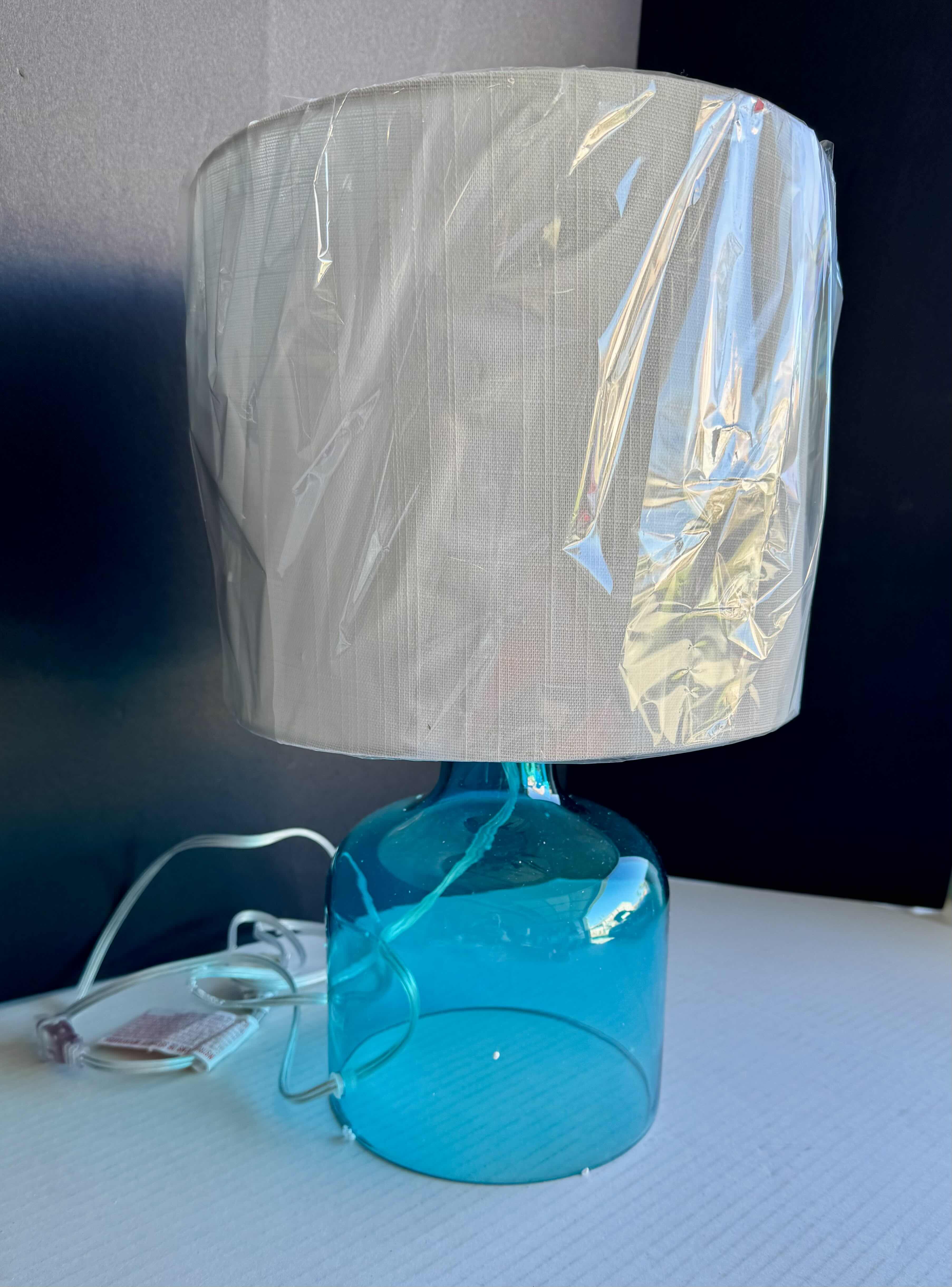 Photo 2 of BRAND NEW 17” LAMP WITH BLUE GLASS BASE