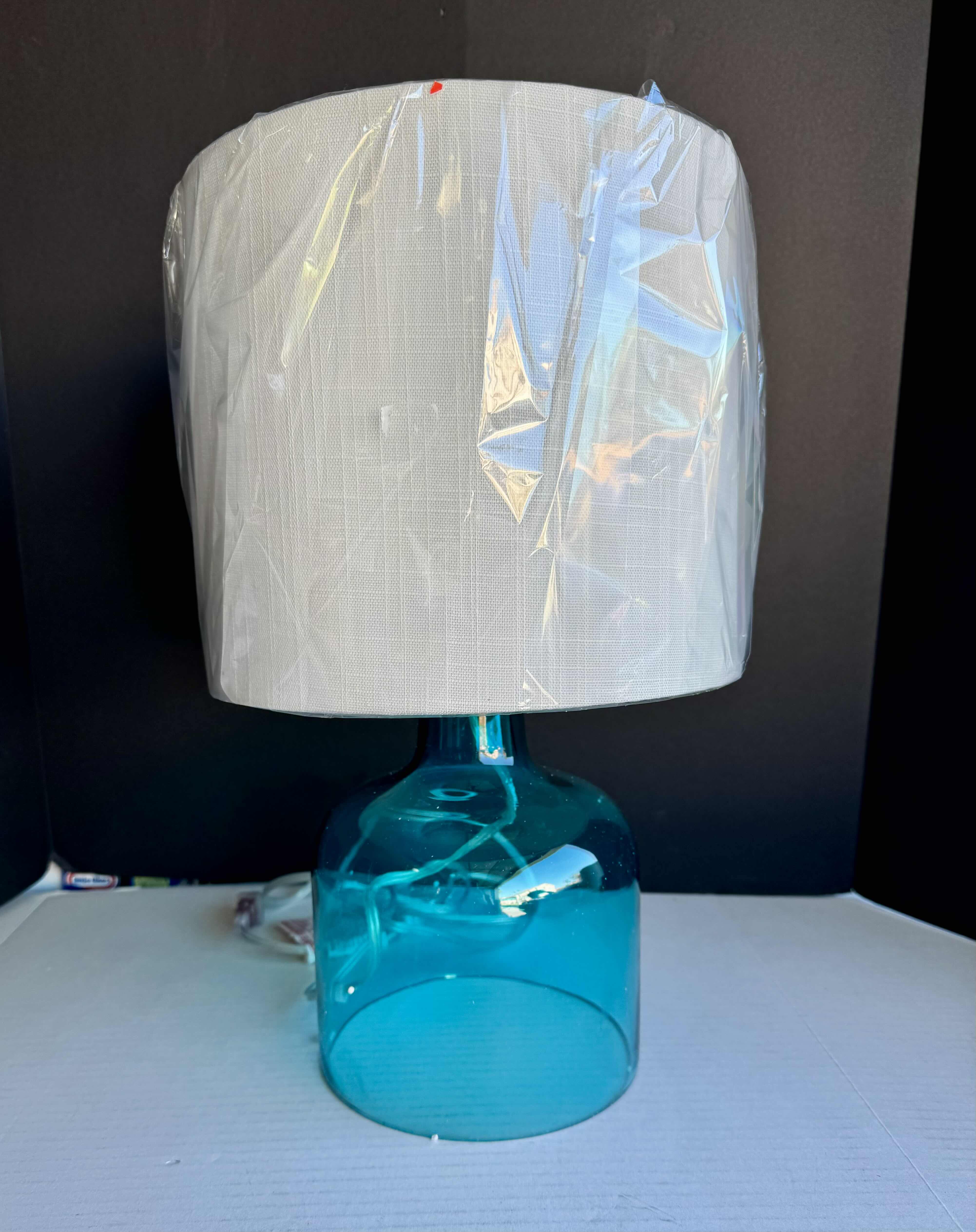 Photo 1 of BRAND NEW 17” LAMP WITH BLUE GLASS BASE