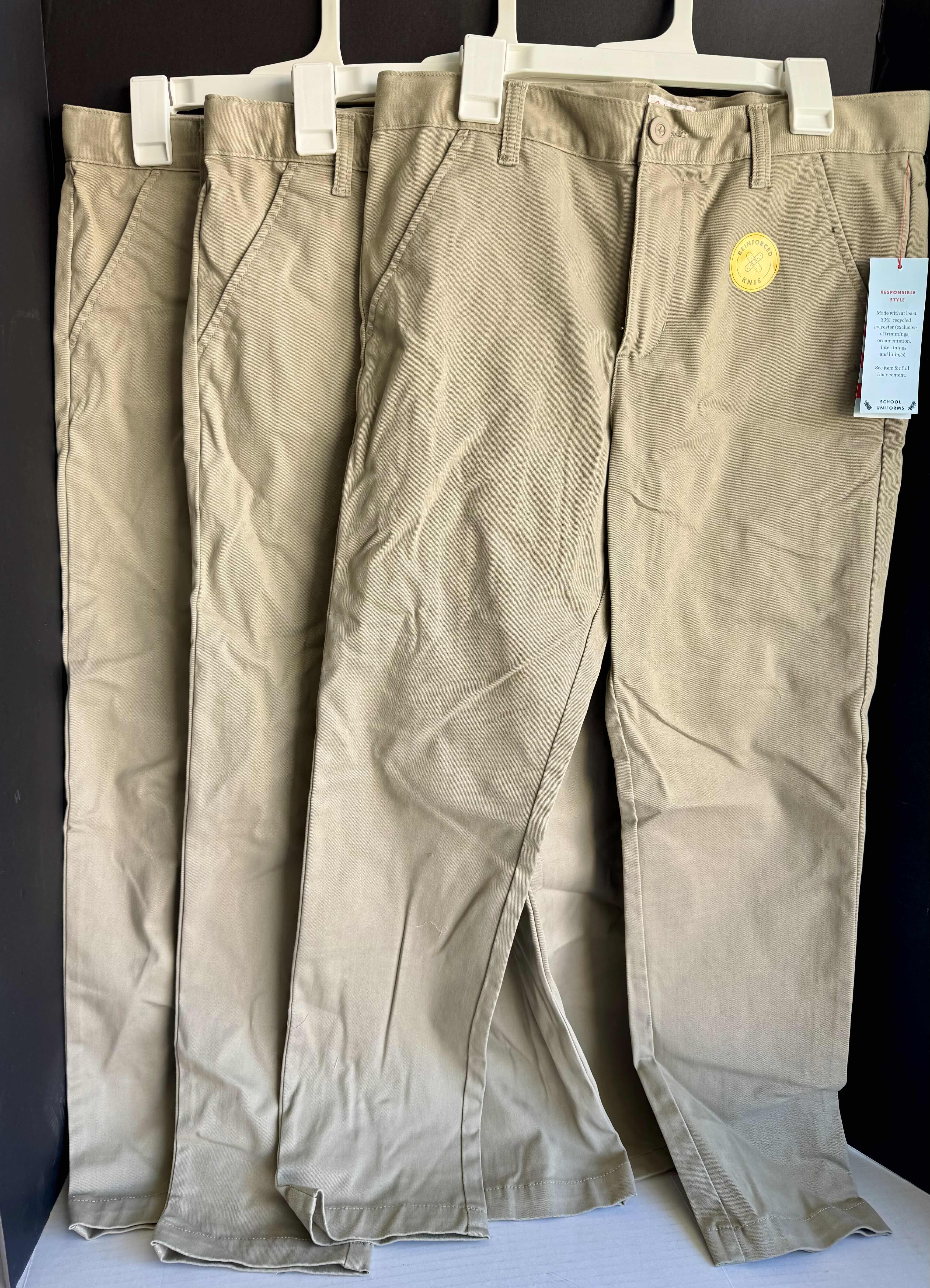 Photo 1 of 3-BRAND NEW PAIRS OF CAT & JACK KHAKI SCHOOL UNIFORM PANTS SIZE 14