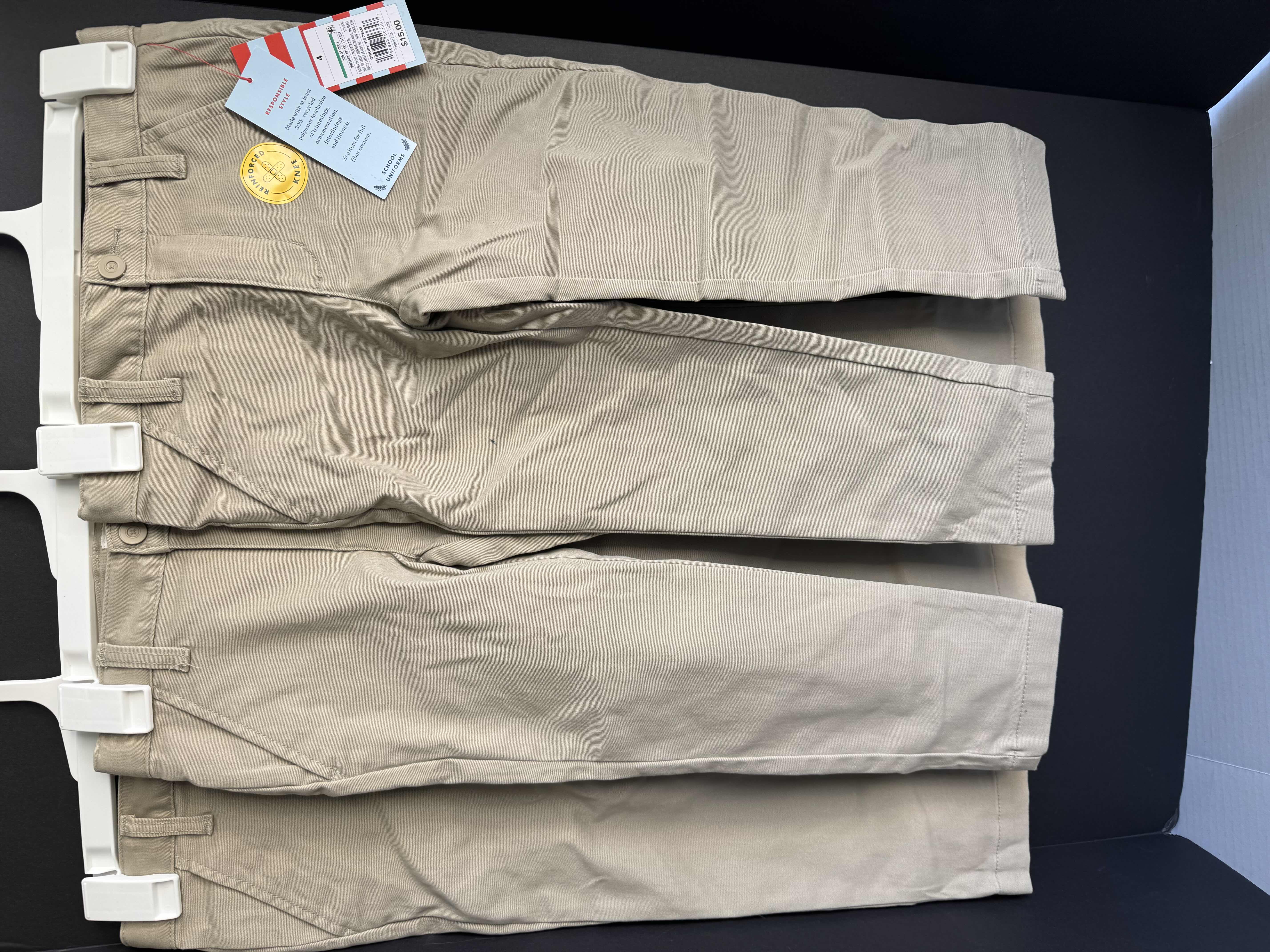 Photo 1 of 3-BRAND NEW PAIRS OF CAT & JACK KHAKI SCHOOL UNIFORM PANTS SIZE 4