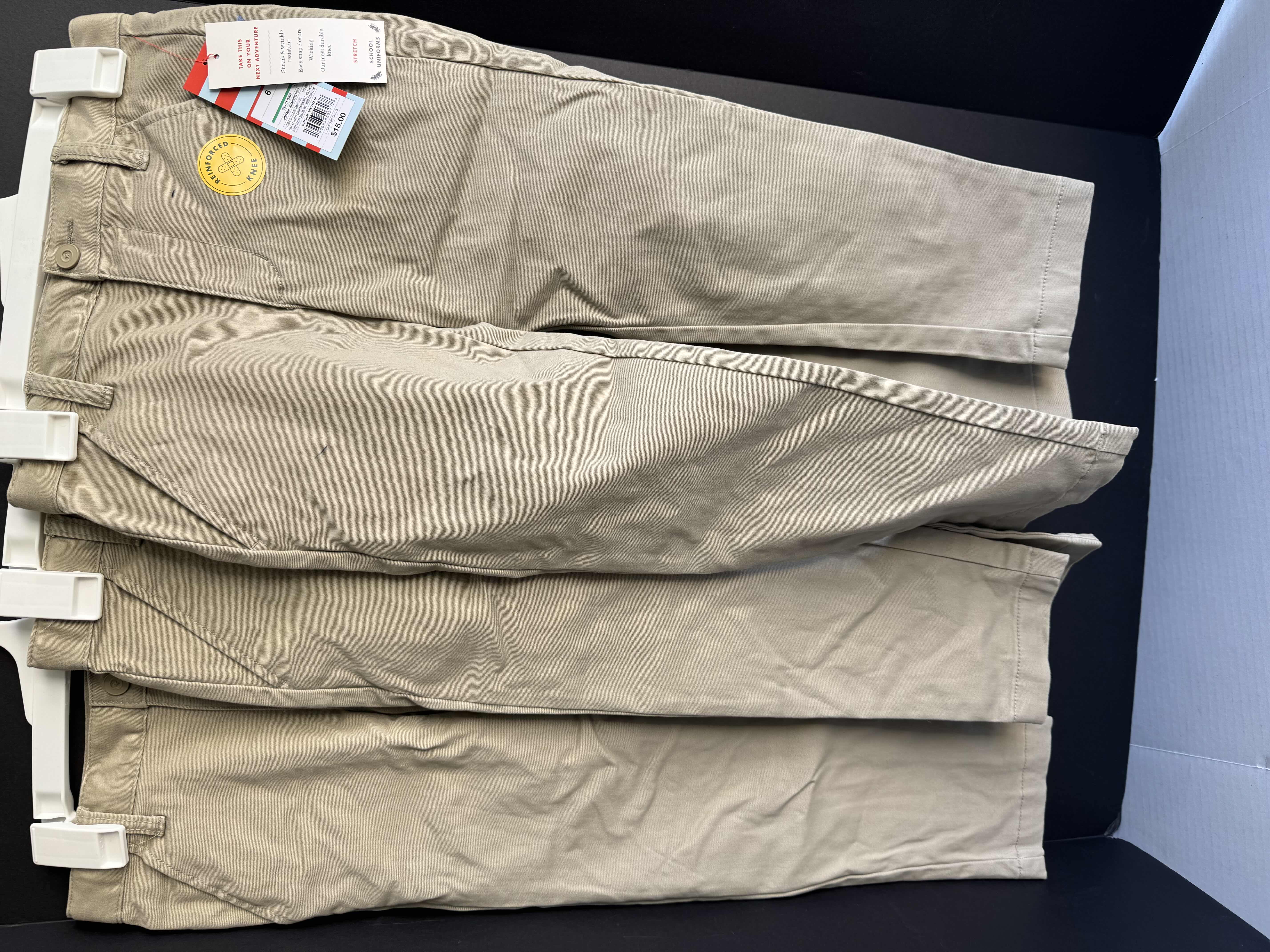 Photo 1 of 3-BRAND NEW PAIRS OF CAT & JACK KHAKI SCHOOL UNIFORM PANTS SIZE 6