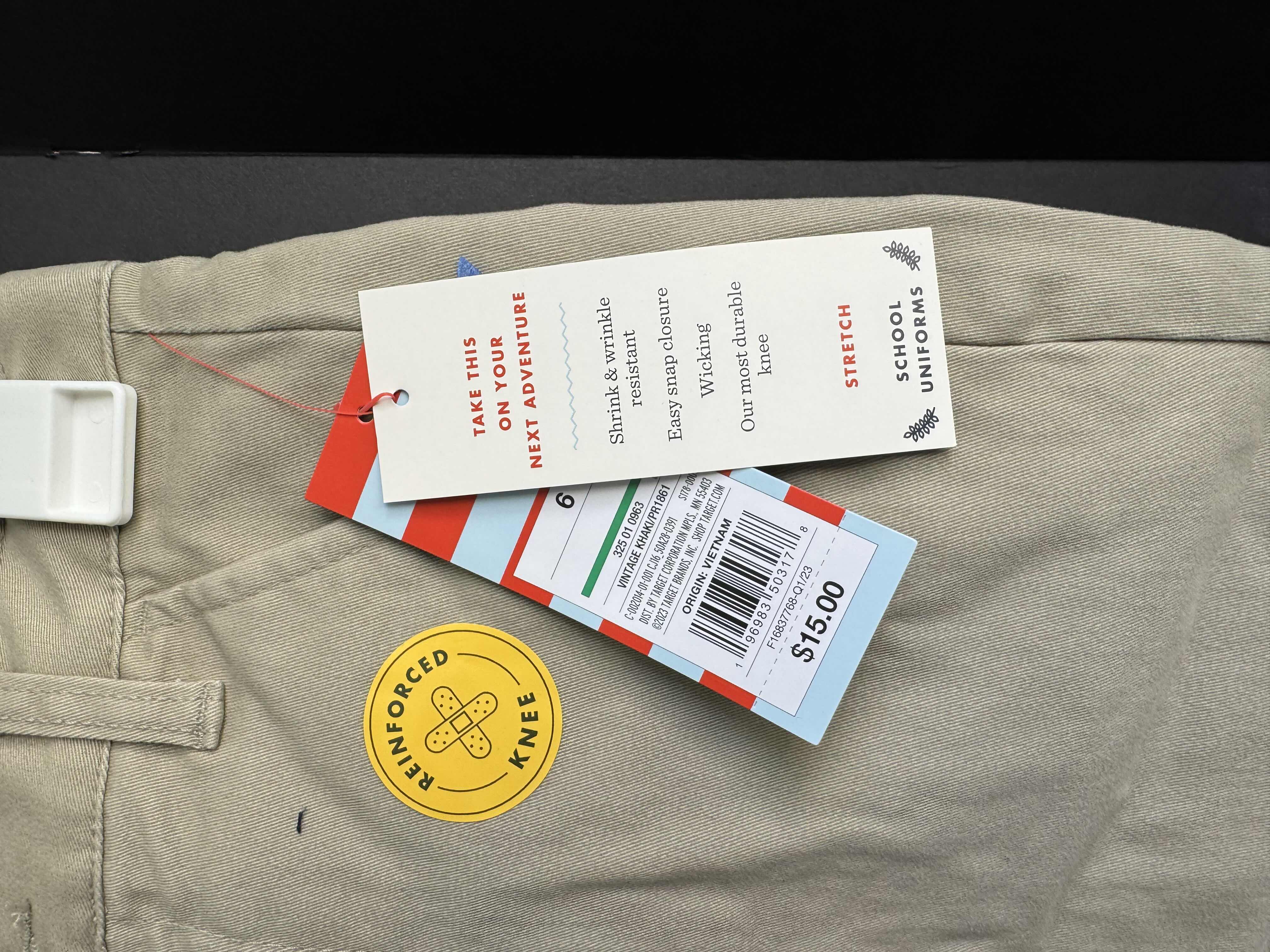 Photo 2 of 3-BRAND NEW PAIRS OF CAT & JACK KHAKI SCHOOL UNIFORM PANTS SIZE 6