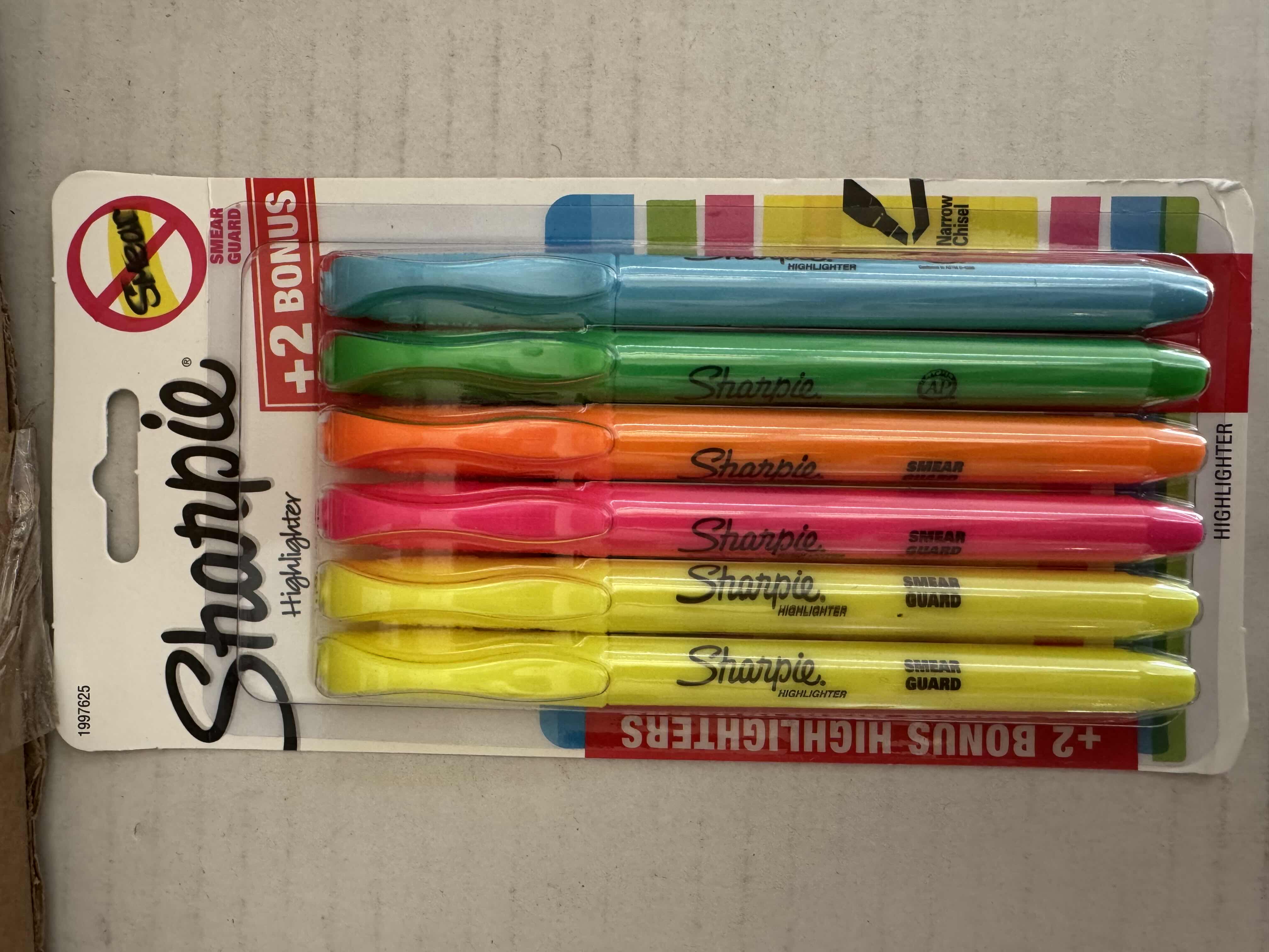 Photo 2 of 25 - BRAND NEW 6PK SHARPIE HIGHLIGHTERS NARROW CHISEL