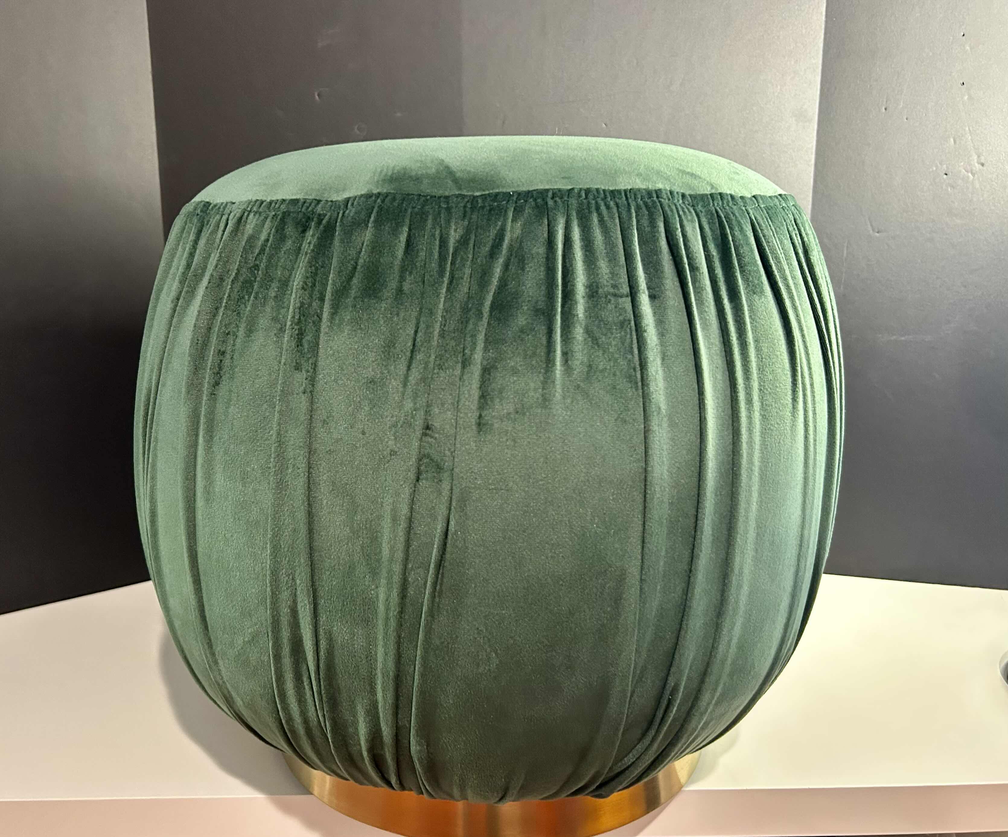 Photo 1 of 
EMERALD GREEN PLEATED FOOTSTOOL 16” X H16”