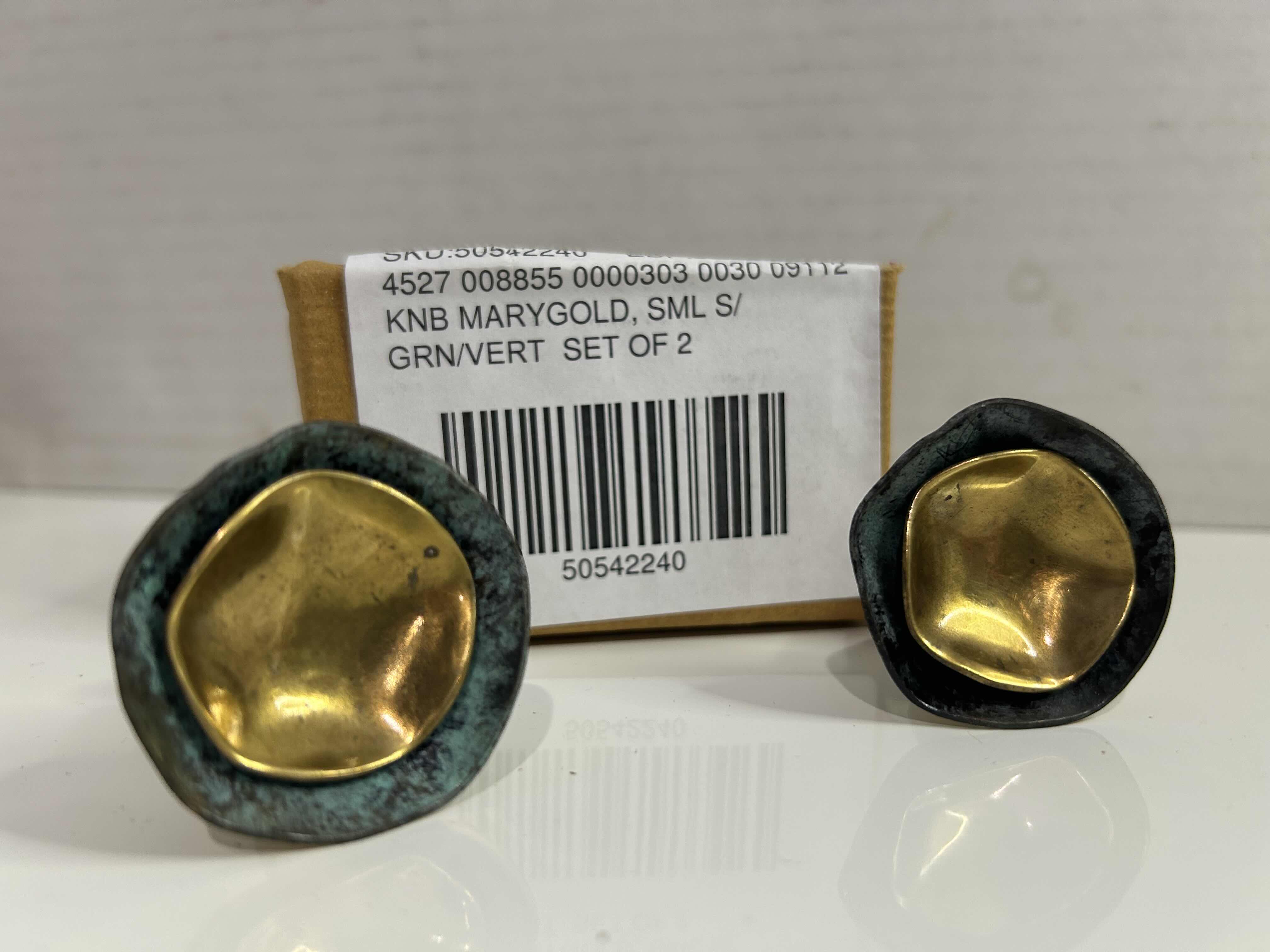 Photo 1 of BRAND NEW ANTHROPOLOGIE SET OF 2 MARYGOLD KNOBS IN BRONZE AND GREEN