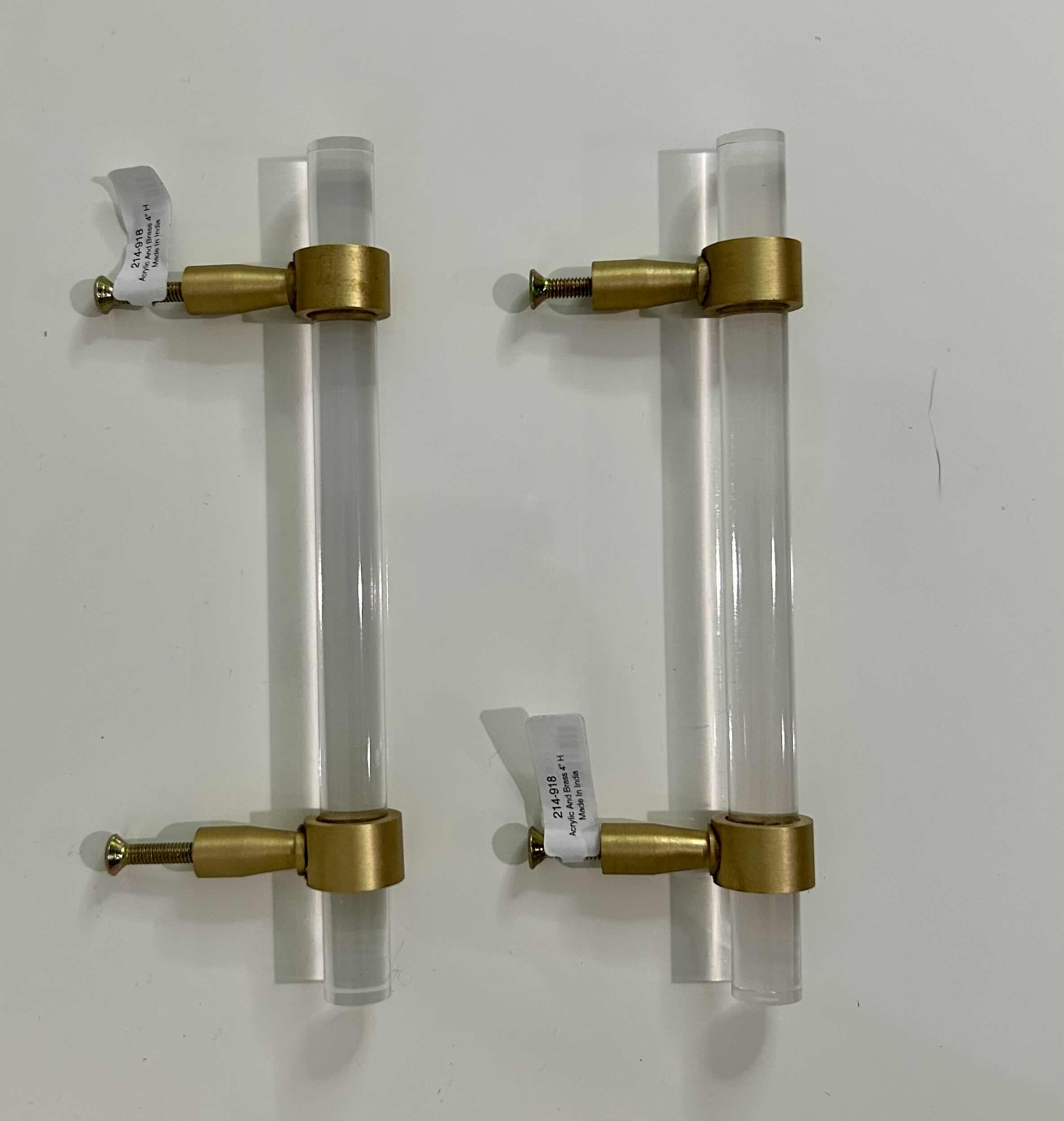 Photo 1 of 2-BRAND NEW 6” ACRYLIC AND BRASS HANDLES