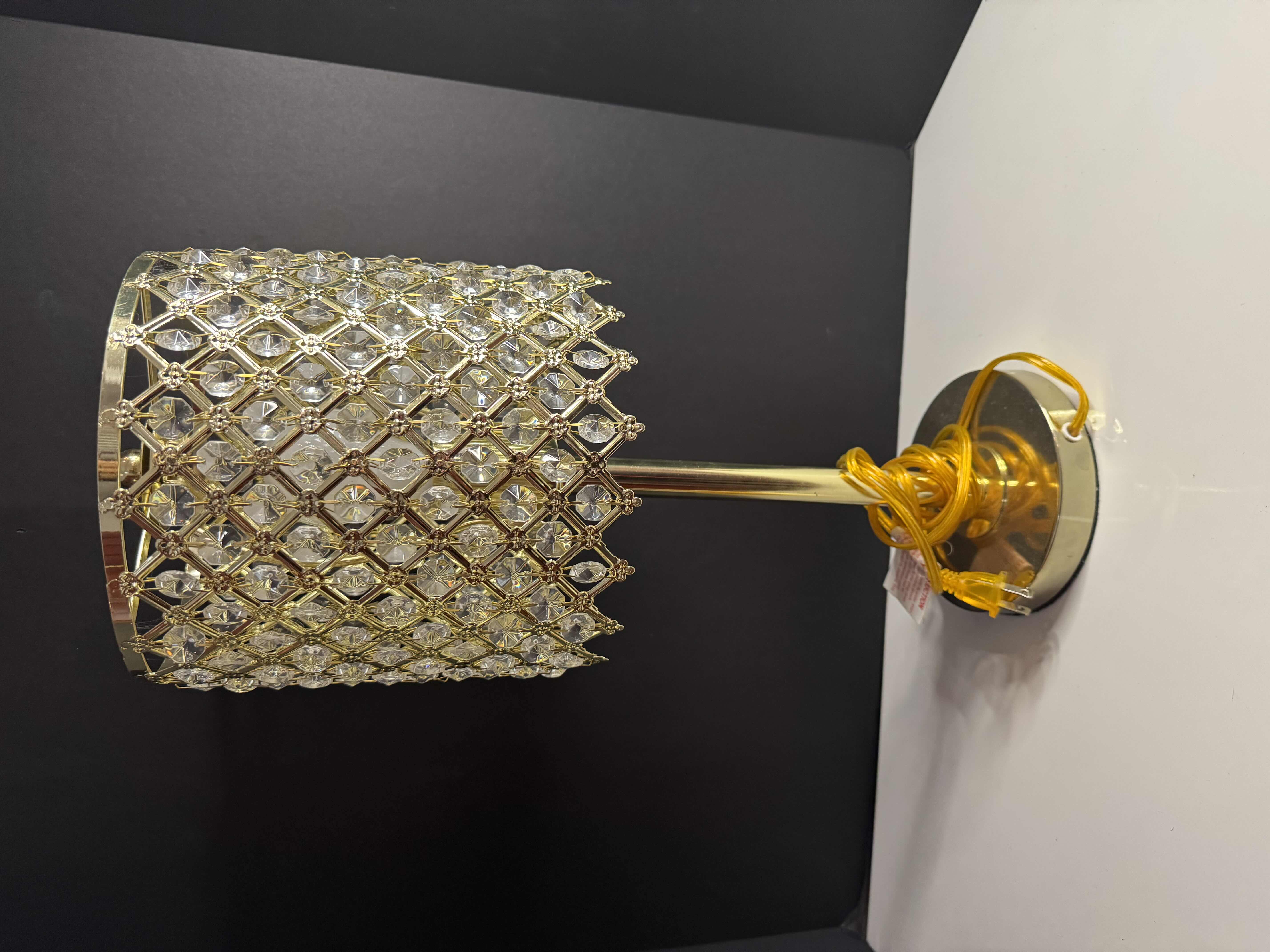 Photo 1 of 19” CRYSTAL & GOLD CHANDELIER LAMP