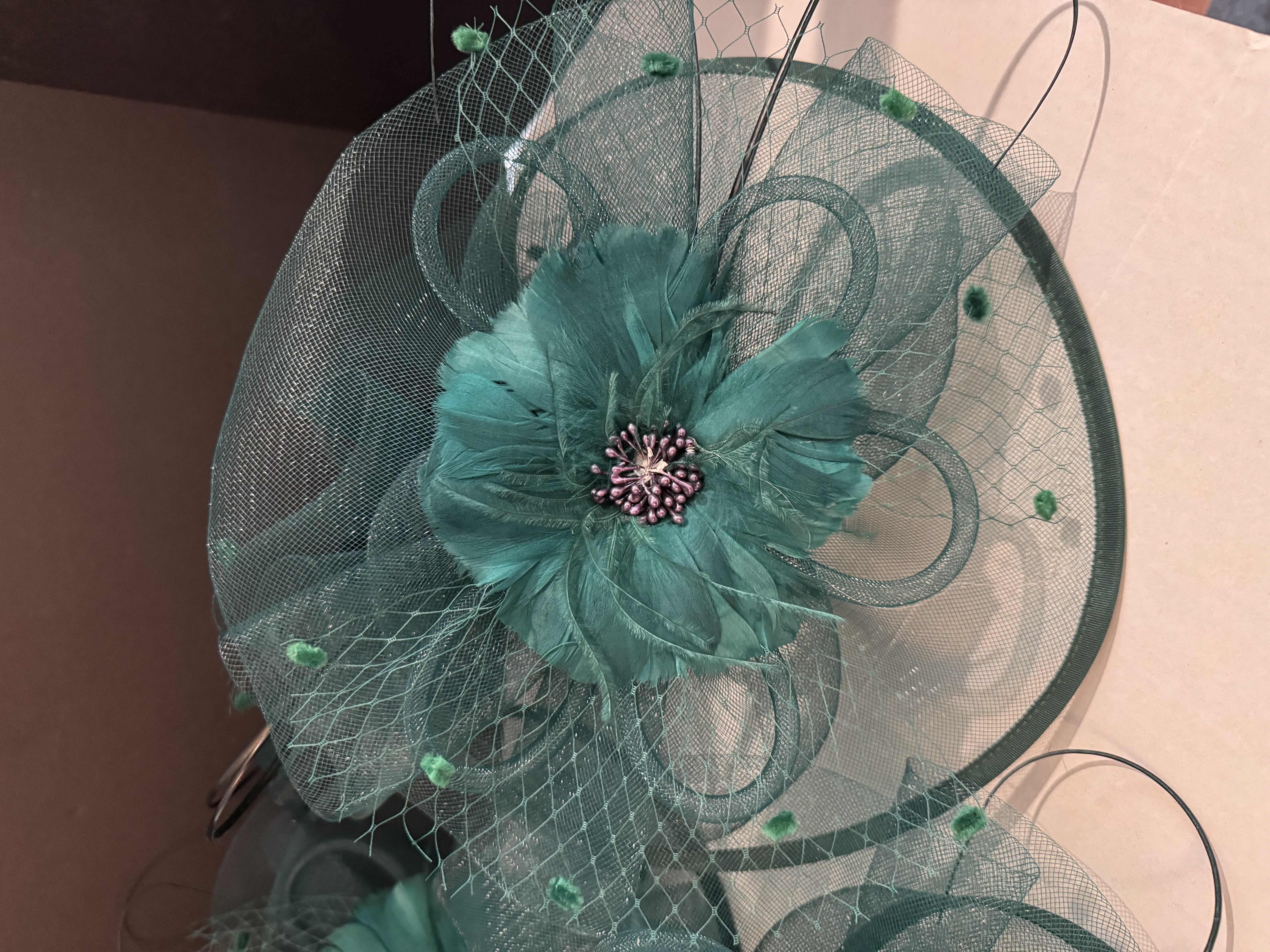 Photo 1 of 4 MATCHING EMERALD GREEN FASCINATORS