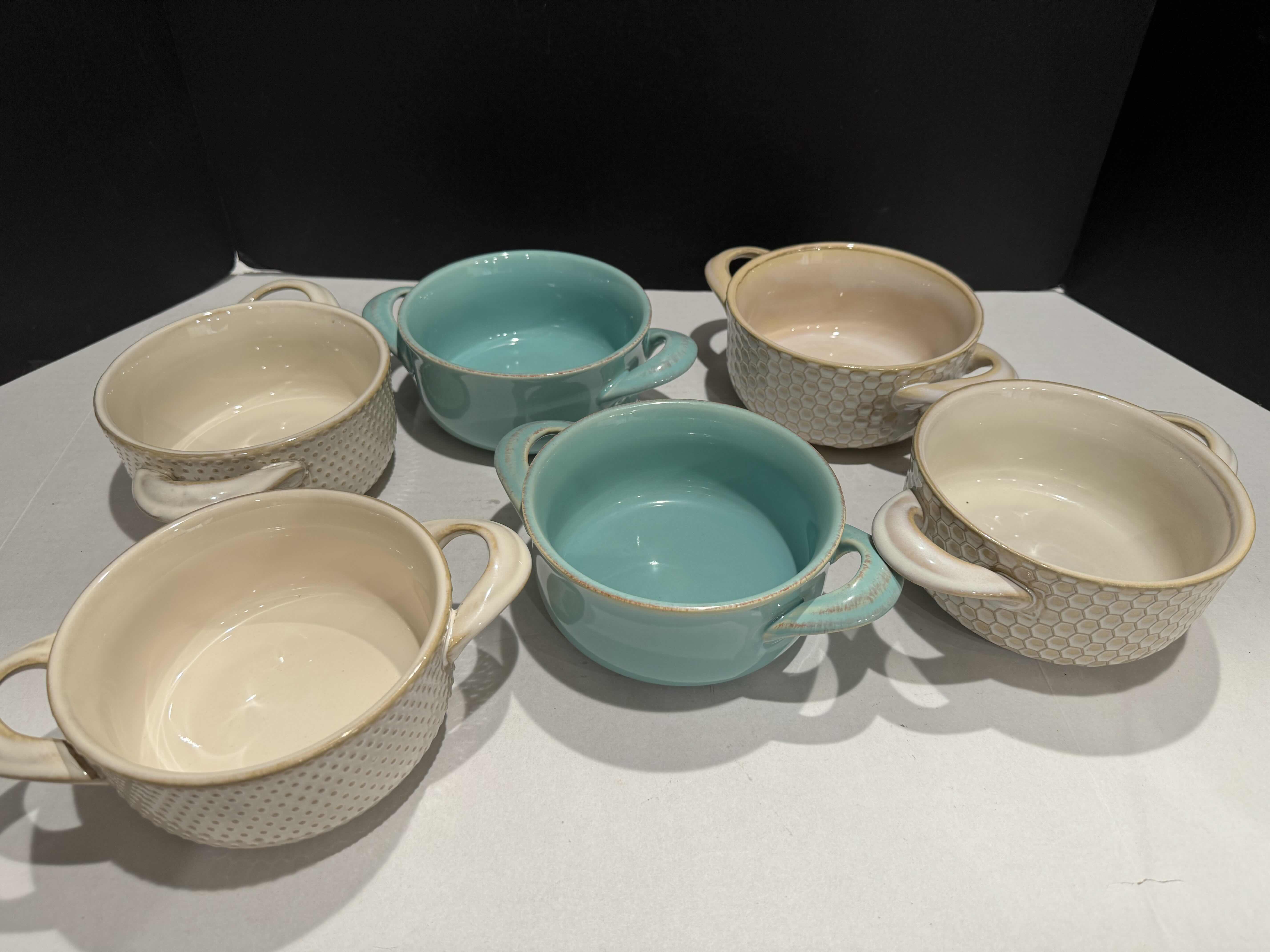 Photo 1 of 6- LARGE CERAMIC SOUP BOWLS