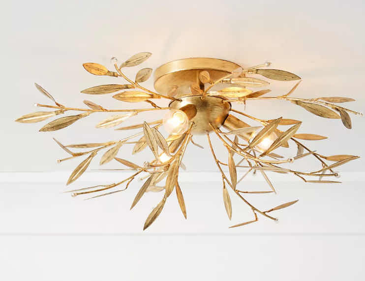 Photo 1 of BRAND NEW ANTHROPOLOGIE WILLOW LEAF SEMI FLUSH MOUNT LIGHT FIXTURE