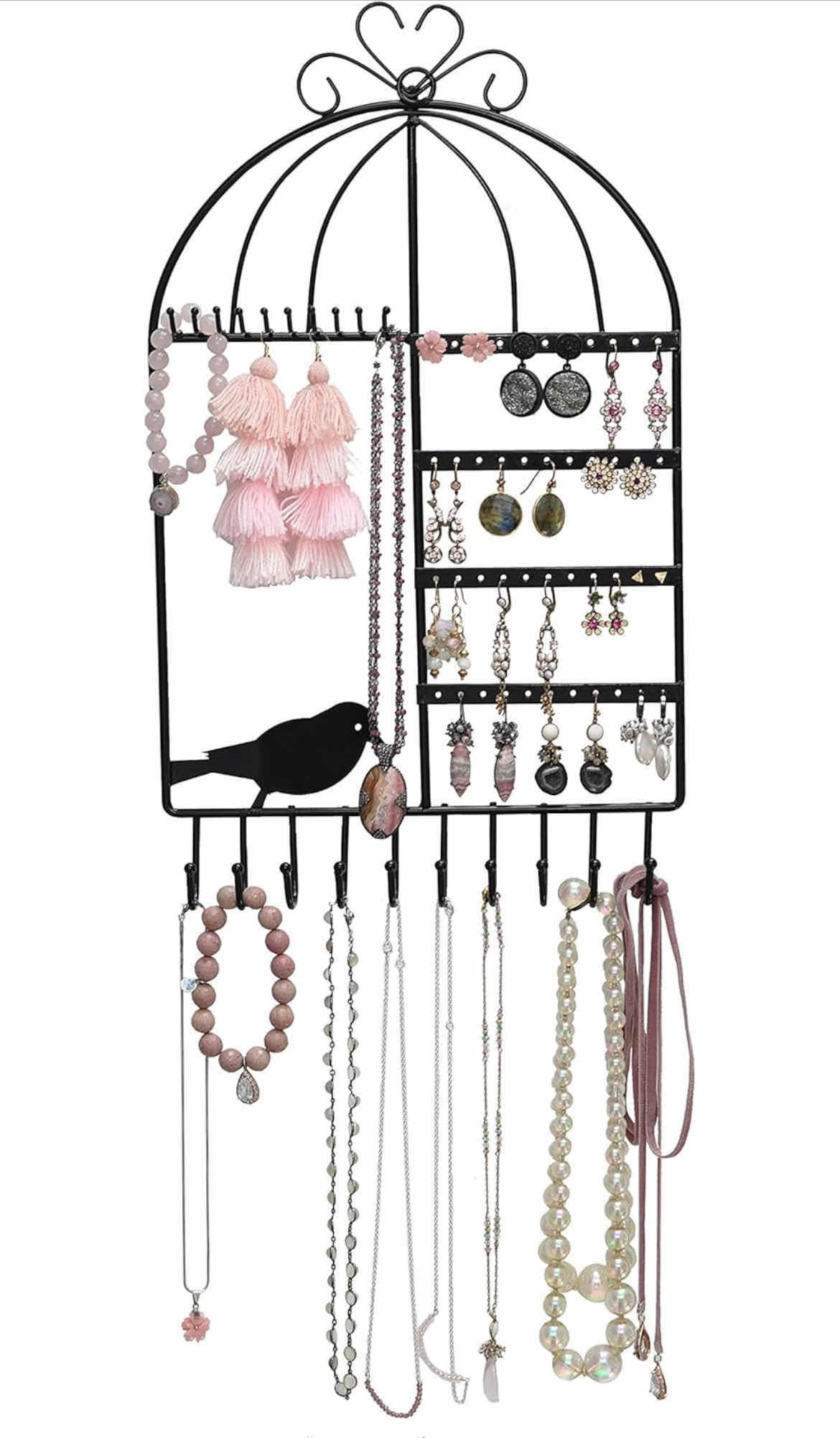 Photo 1 of 16-ARAD-BLACK METAL BIRD CAGE JEWELRY DISPLAY ORGANIZER. BLACK (1 CASE)