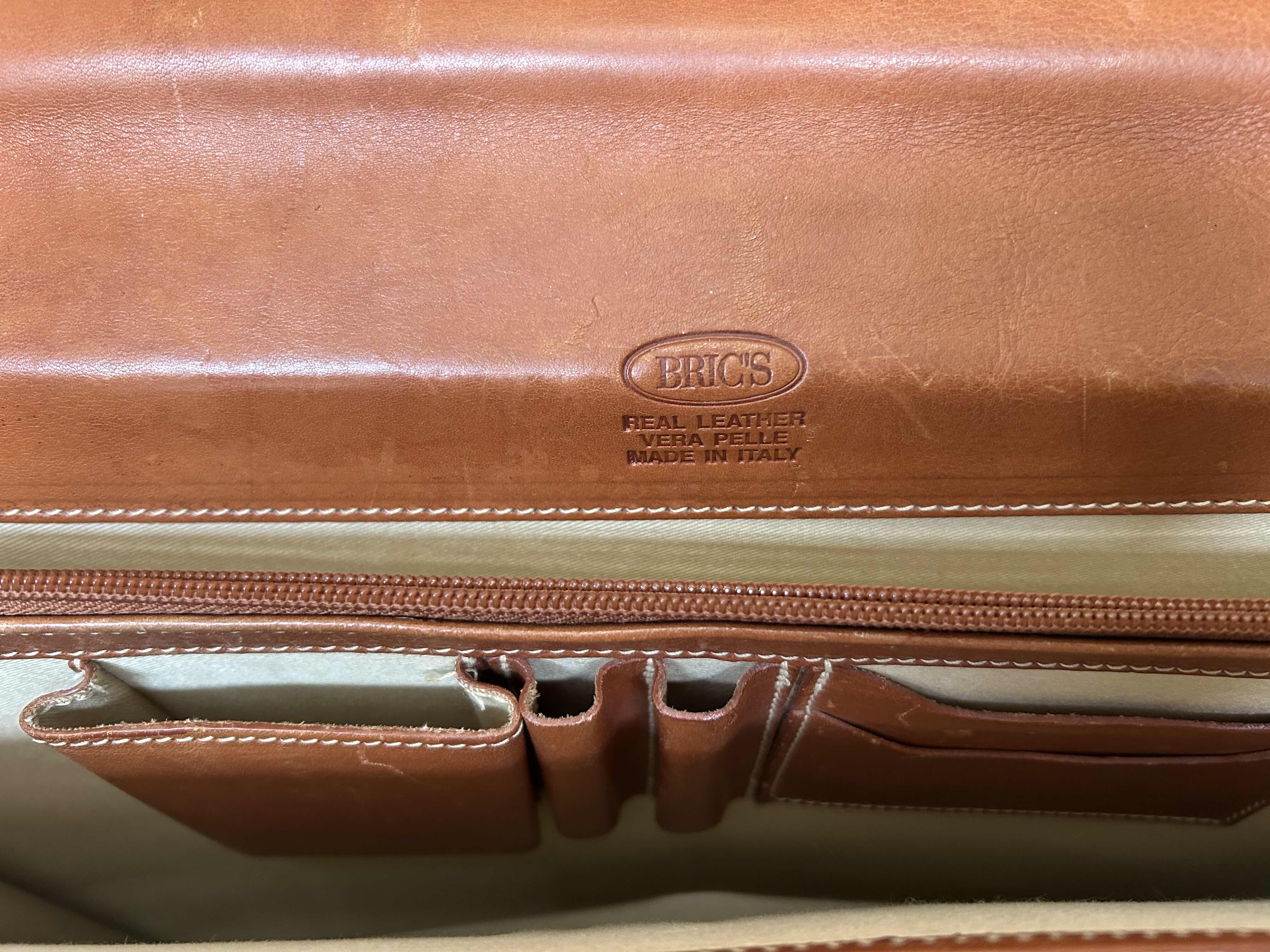 Photo 4 of BRIC’S VINTAGE TAN ITALIAN LEATHER BRIEFCASE WITH STRAP