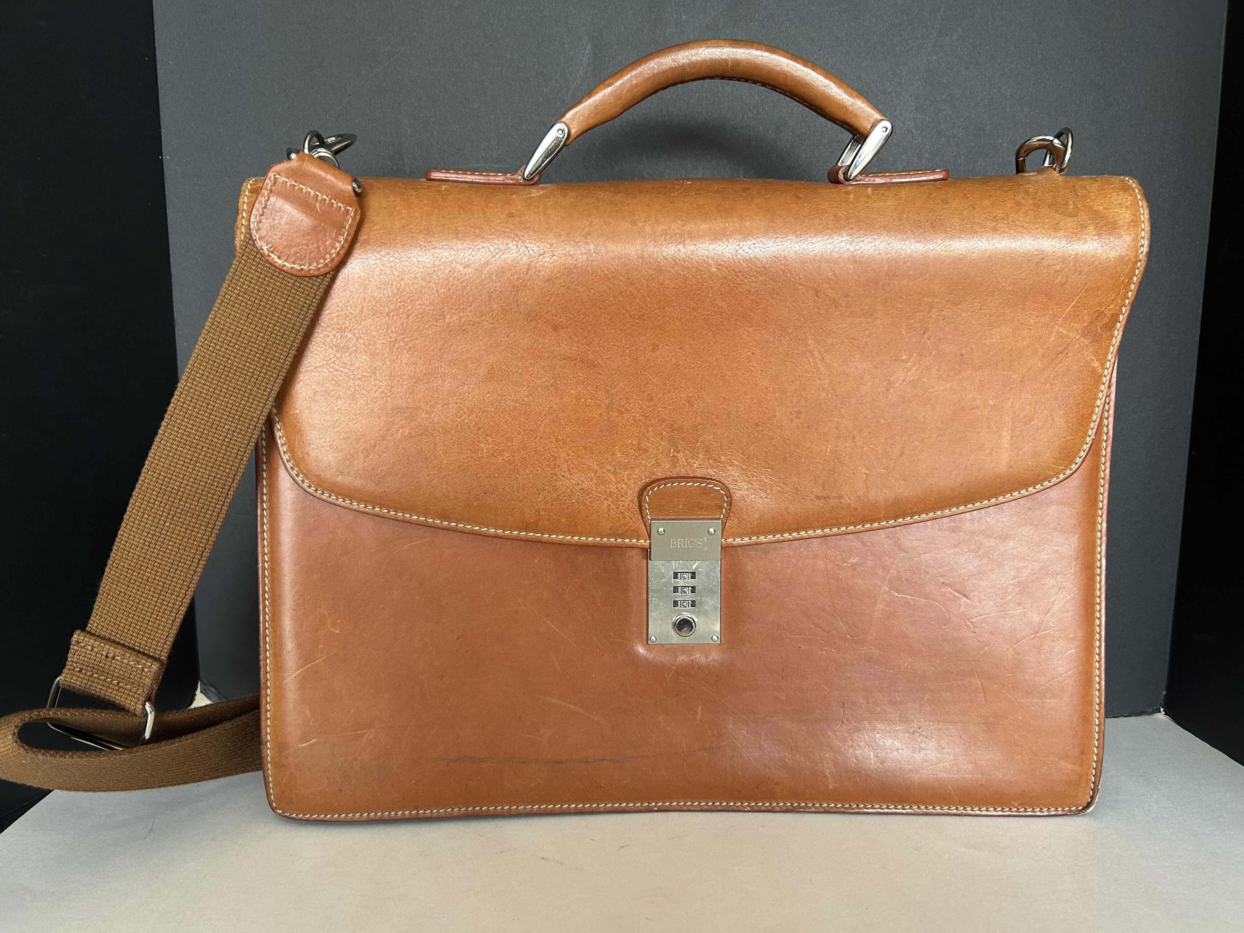 Photo 1 of BRIC’S VINTAGE TAN ITALIAN LEATHER BRIEFCASE WITH STRAP