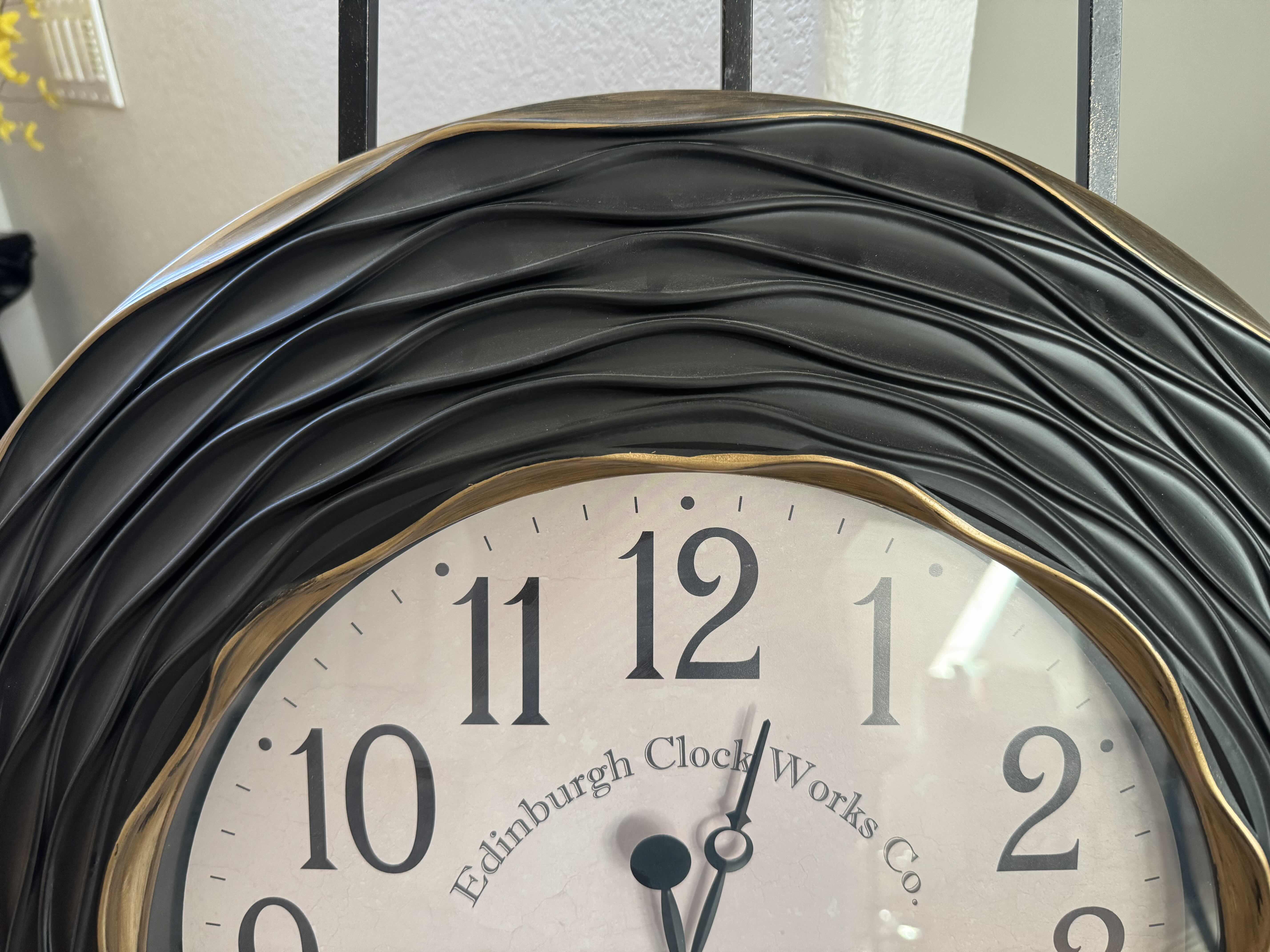 Photo 2 of 23” PLASTIC WALL CLOCK “EDINBURGH CLOCK WORKS COMPANY LONDON, ENGLAND