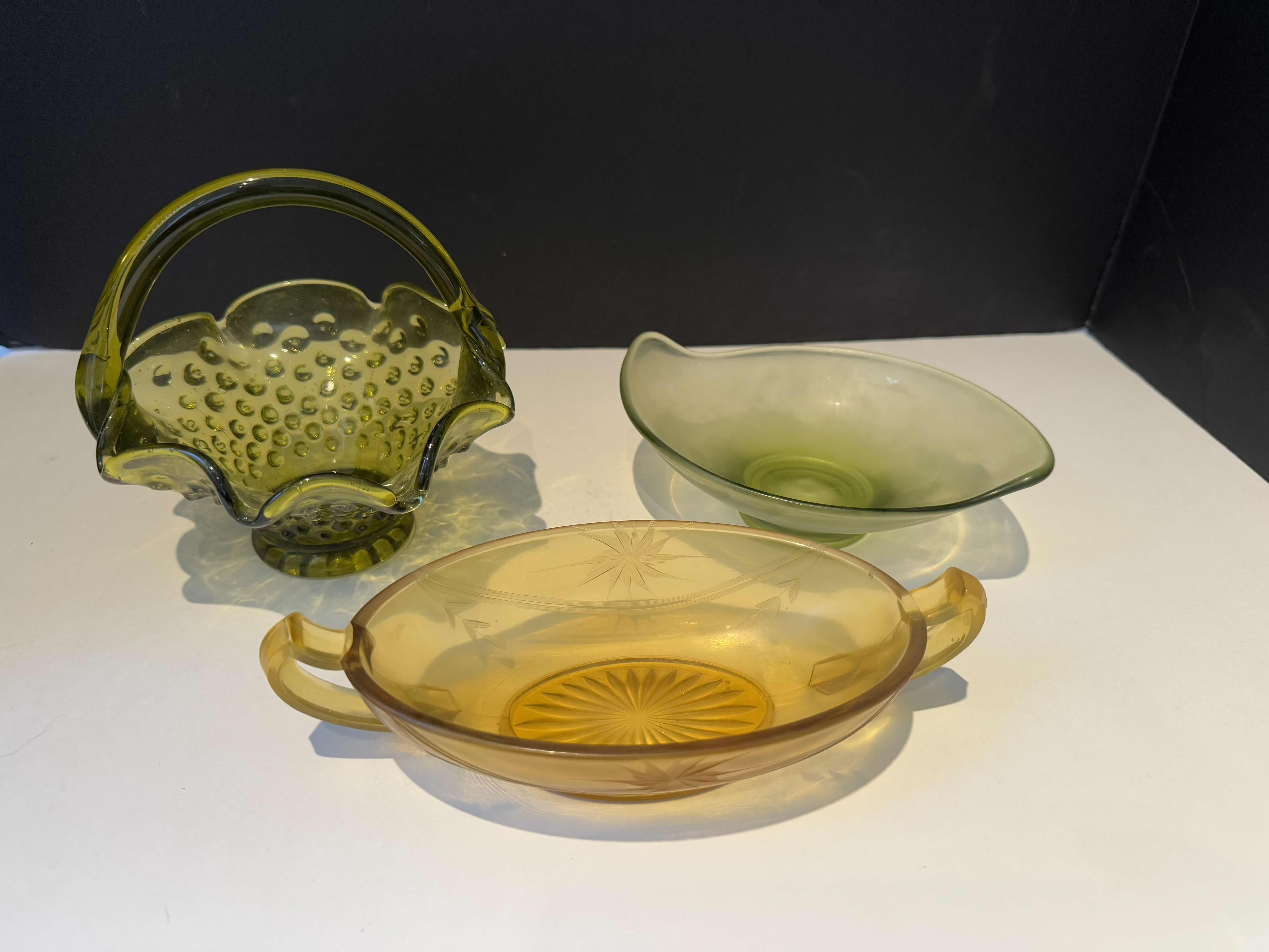 Photo 1 of 3 VINTAGE GLASS BOWLS/BASKETS