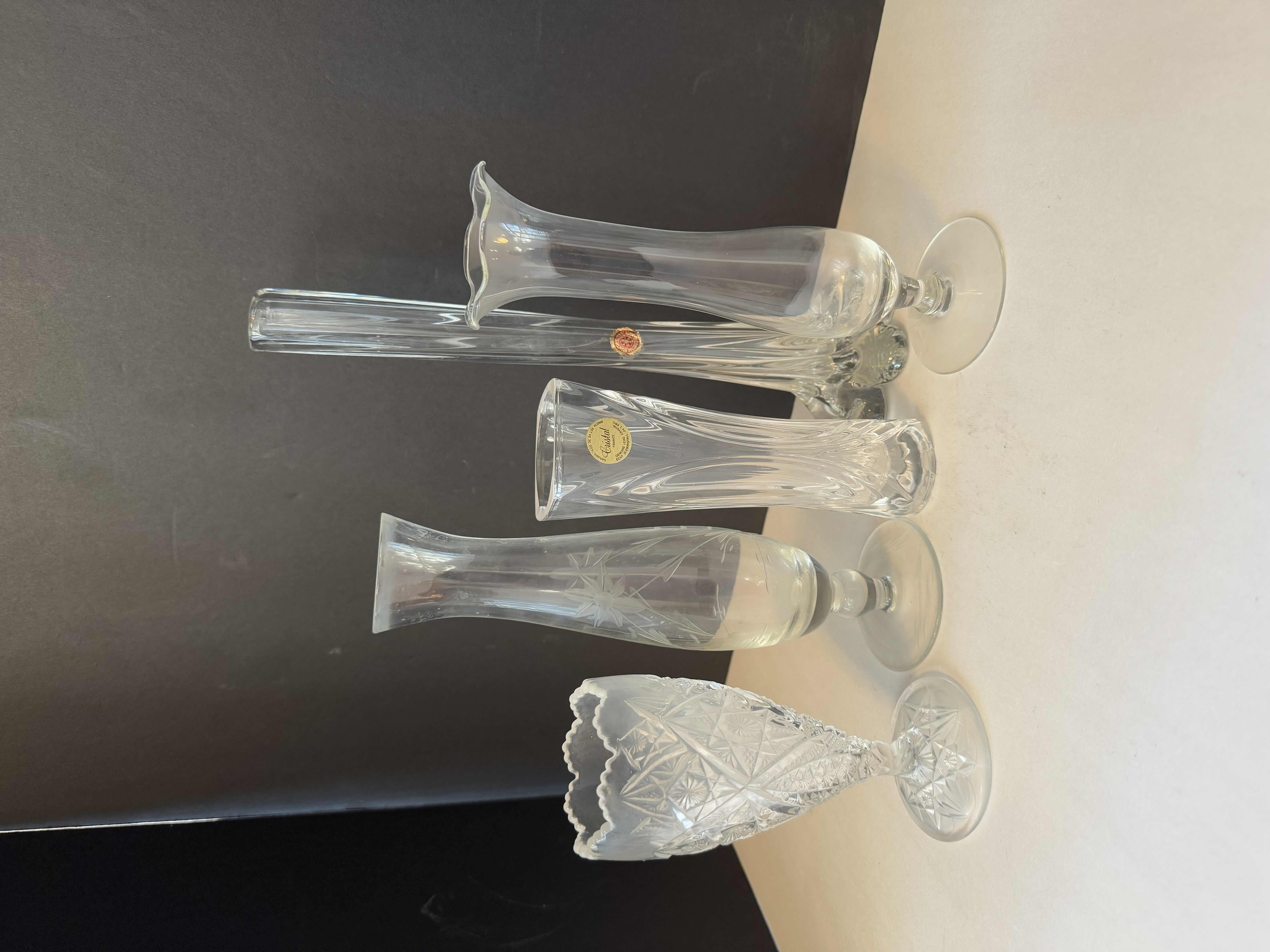 Photo 1 of 5-HOME DECOR ITEMS - VINTAGE EUROPEAN LEAD CRYSTAL VASES AND GOBLET