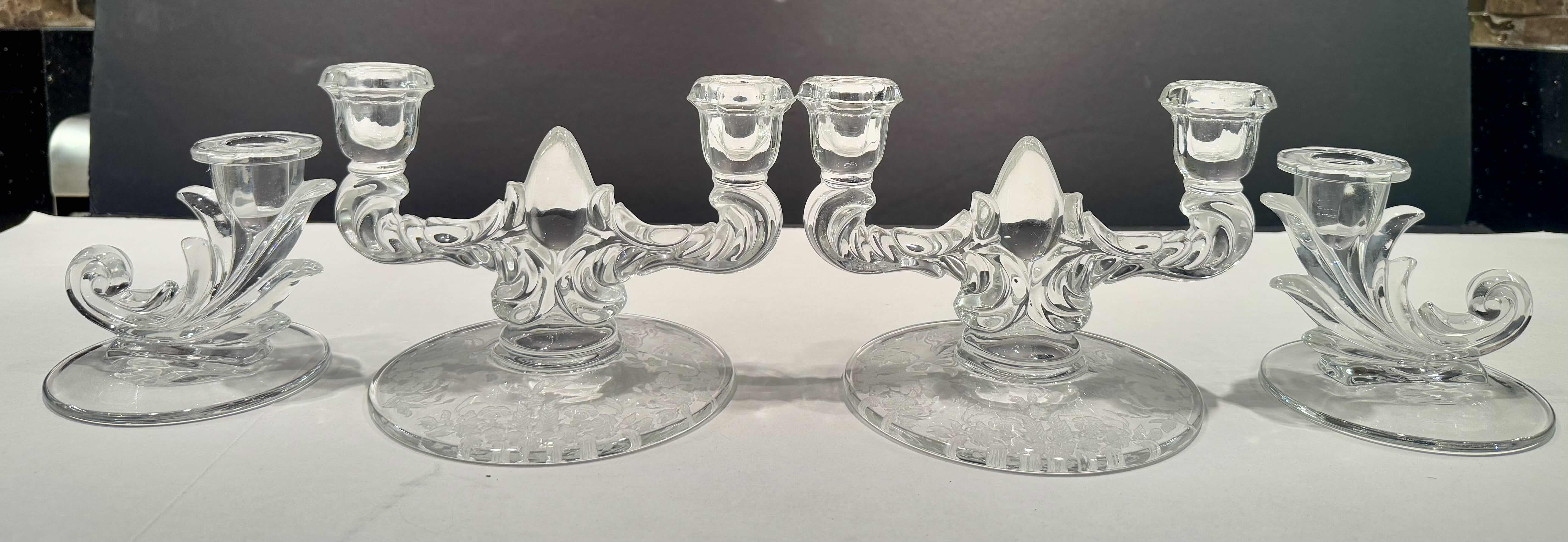 Photo 1 of 4-PIECE VINTAGE EUROPEAN LEAD CRYSTAL CANDELABRA CENTERPIECE, CANDLE HOLDER. HOME DECOR