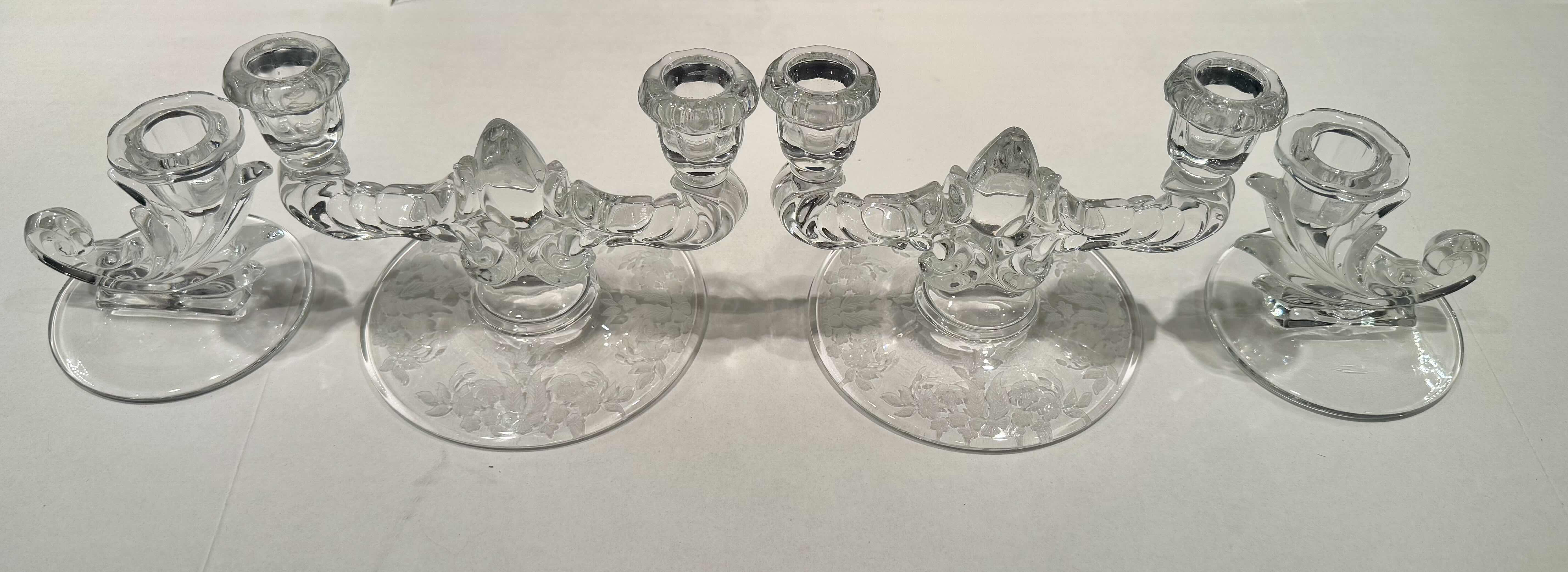 Photo 2 of 4-PIECE VINTAGE EUROPEAN LEAD CRYSTAL CANDELABRA CENTERPIECE, CANDLE HOLDER. HOME DECOR