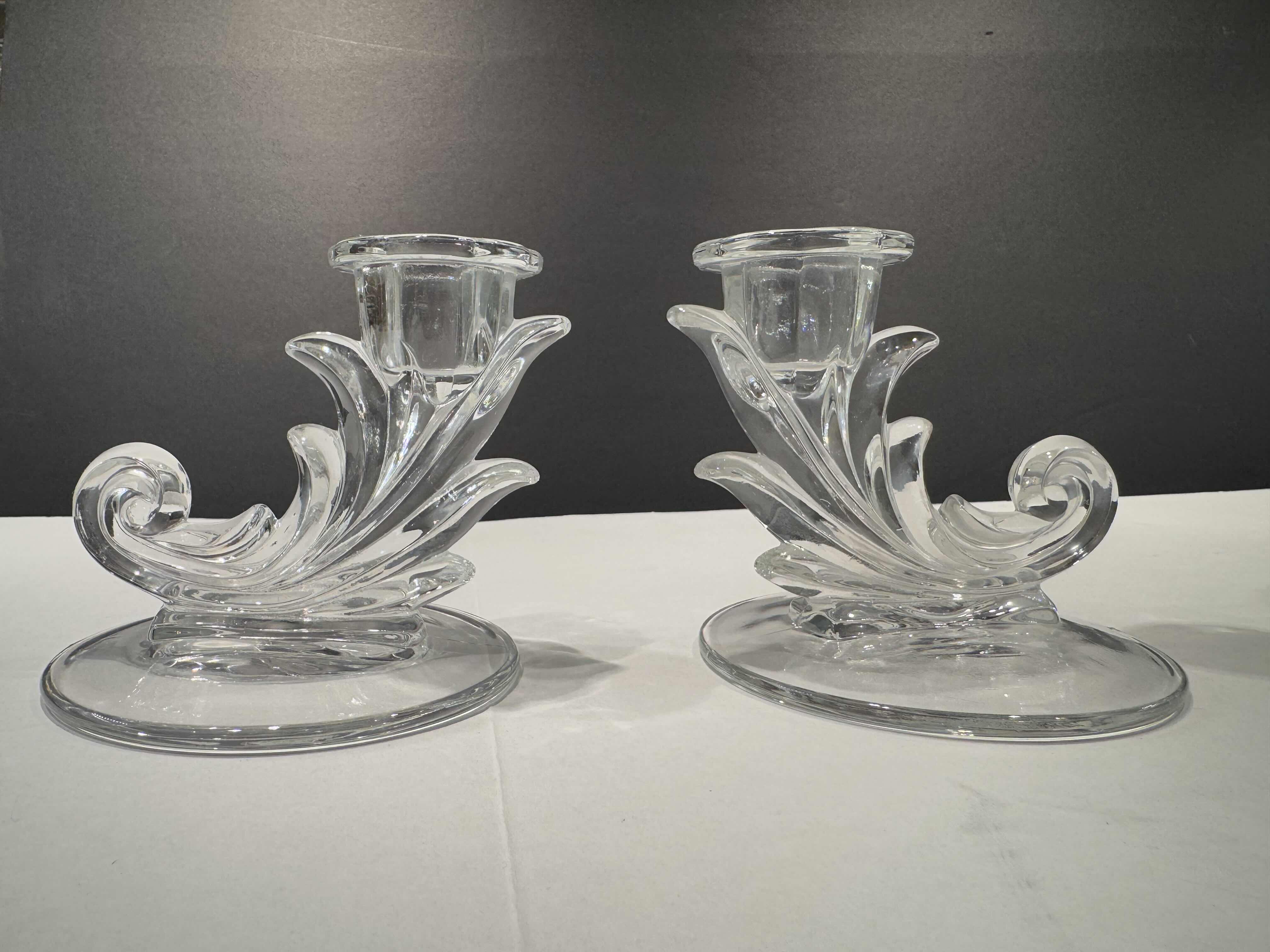 Photo 3 of 4-PIECE VINTAGE EUROPEAN LEAD CRYSTAL CANDELABRA CENTERPIECE, CANDLE HOLDER. HOME DECOR