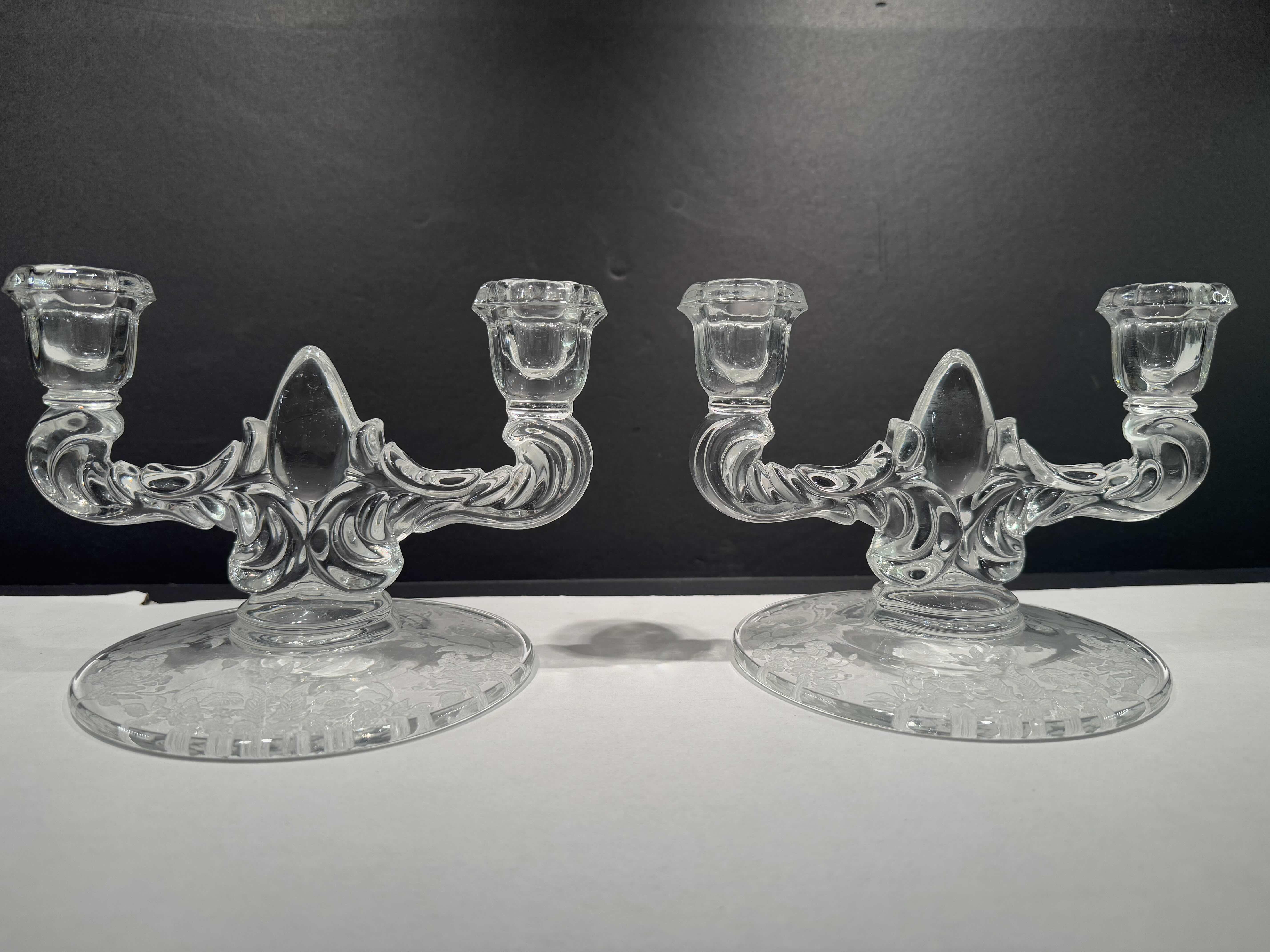 Photo 4 of 4-PIECE VINTAGE EUROPEAN LEAD CRYSTAL CANDELABRA CENTERPIECE, CANDLE HOLDER. HOME DECOR