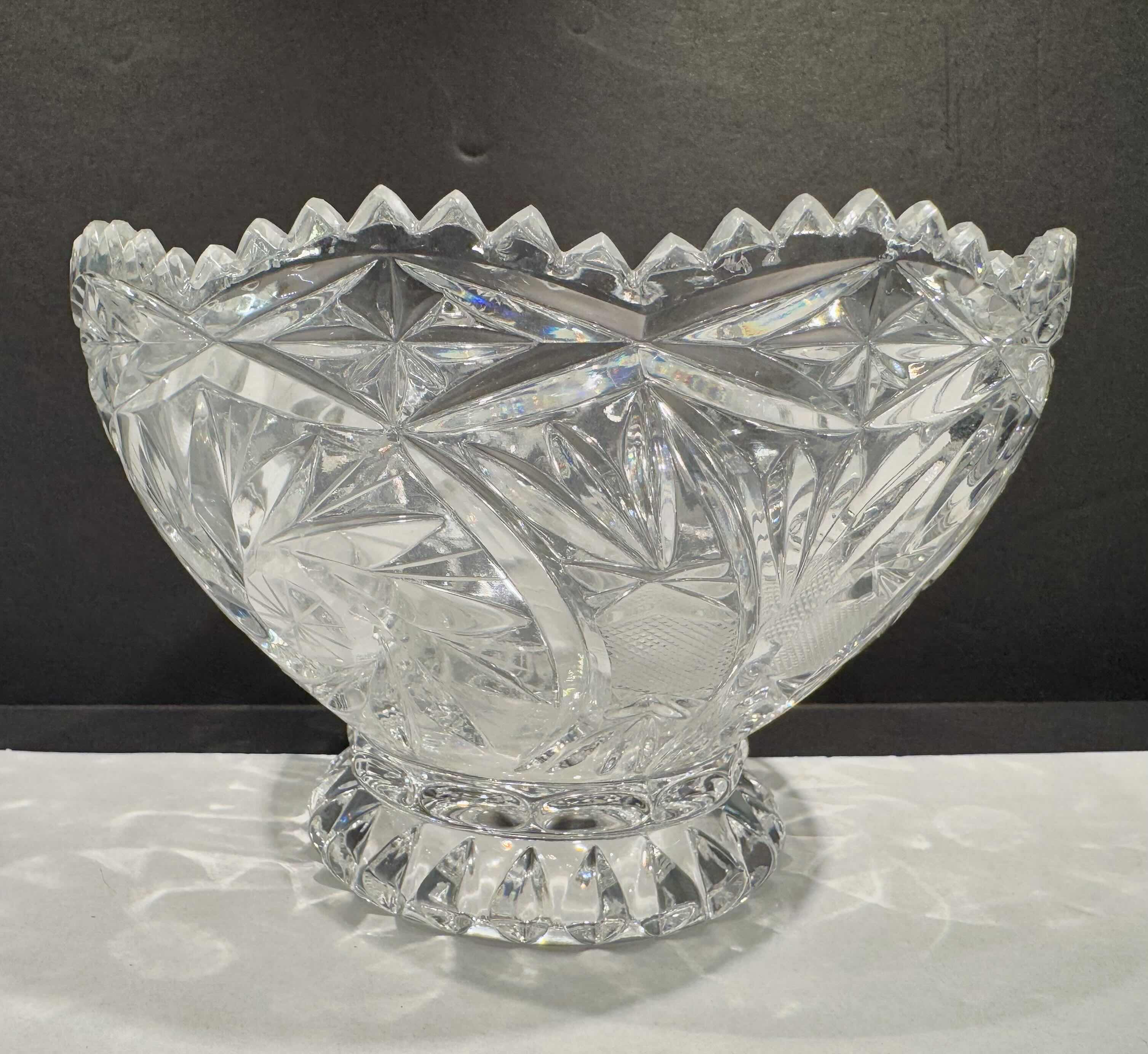 Photo 10 of 5 -CRYSTAL SERVING BOWLS/PLATTERS 2-6” SMALL PLATTERS, 1-4.5” BOWL, 1-5” BOWL, 1-6” FOOTED BOWL