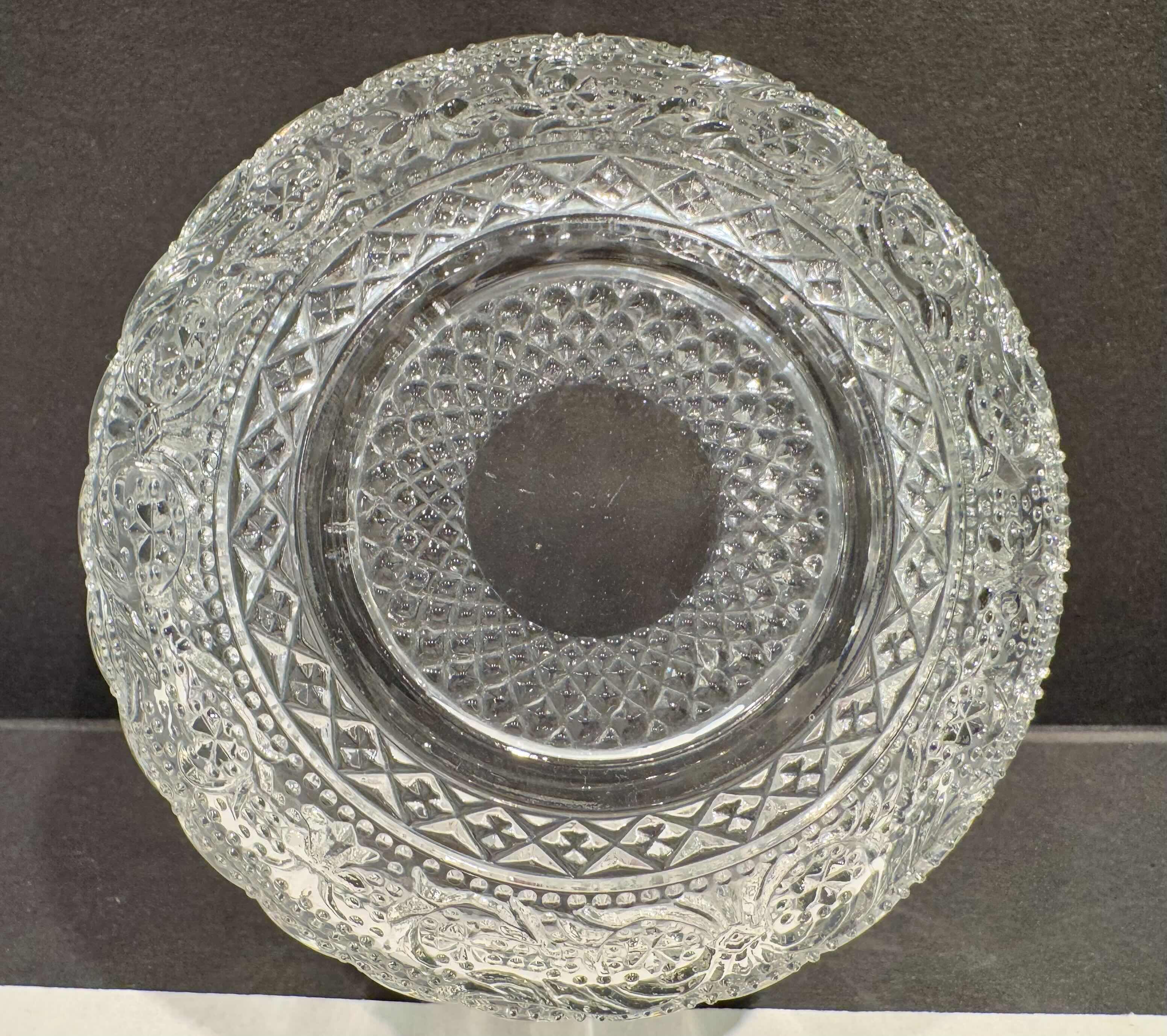 Photo 7 of 5 -CRYSTAL SERVING BOWLS/PLATTERS 2-6” SMALL PLATTERS, 1-4.5” BOWL, 1-5” BOWL, 1-6” FOOTED BOWL