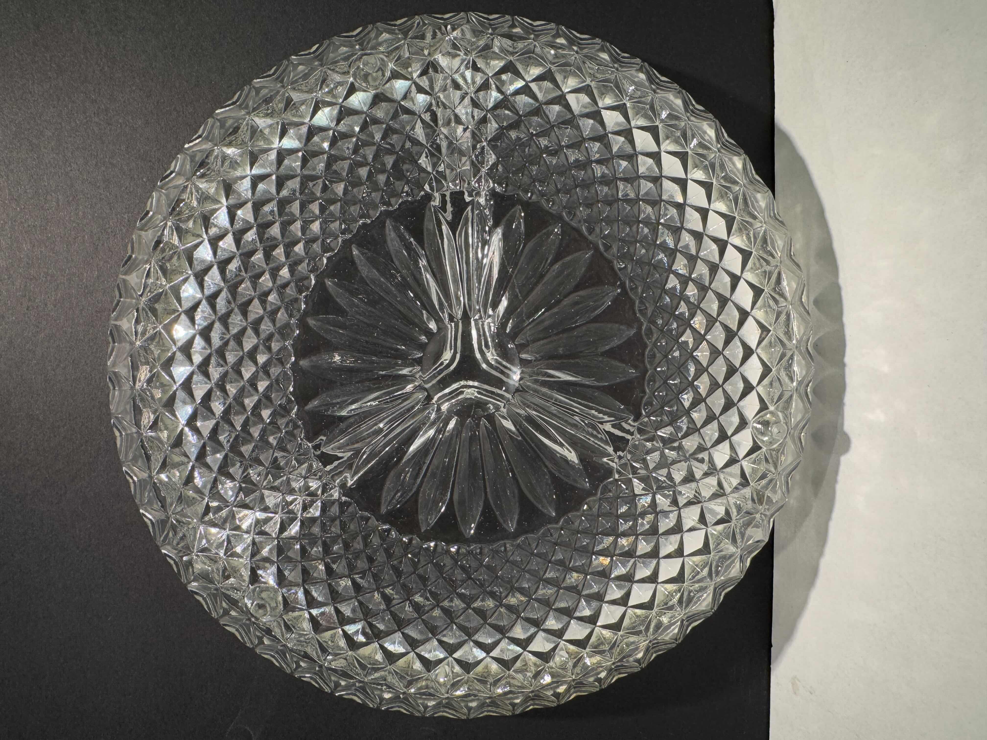 Photo 4 of 3 CRYSTAL PIECES. 1-9” DIVIDED SERVING DISH, 1- 7.5” DIVIDED SERVING DISH, 1- CRYSTAL ASHTRAY