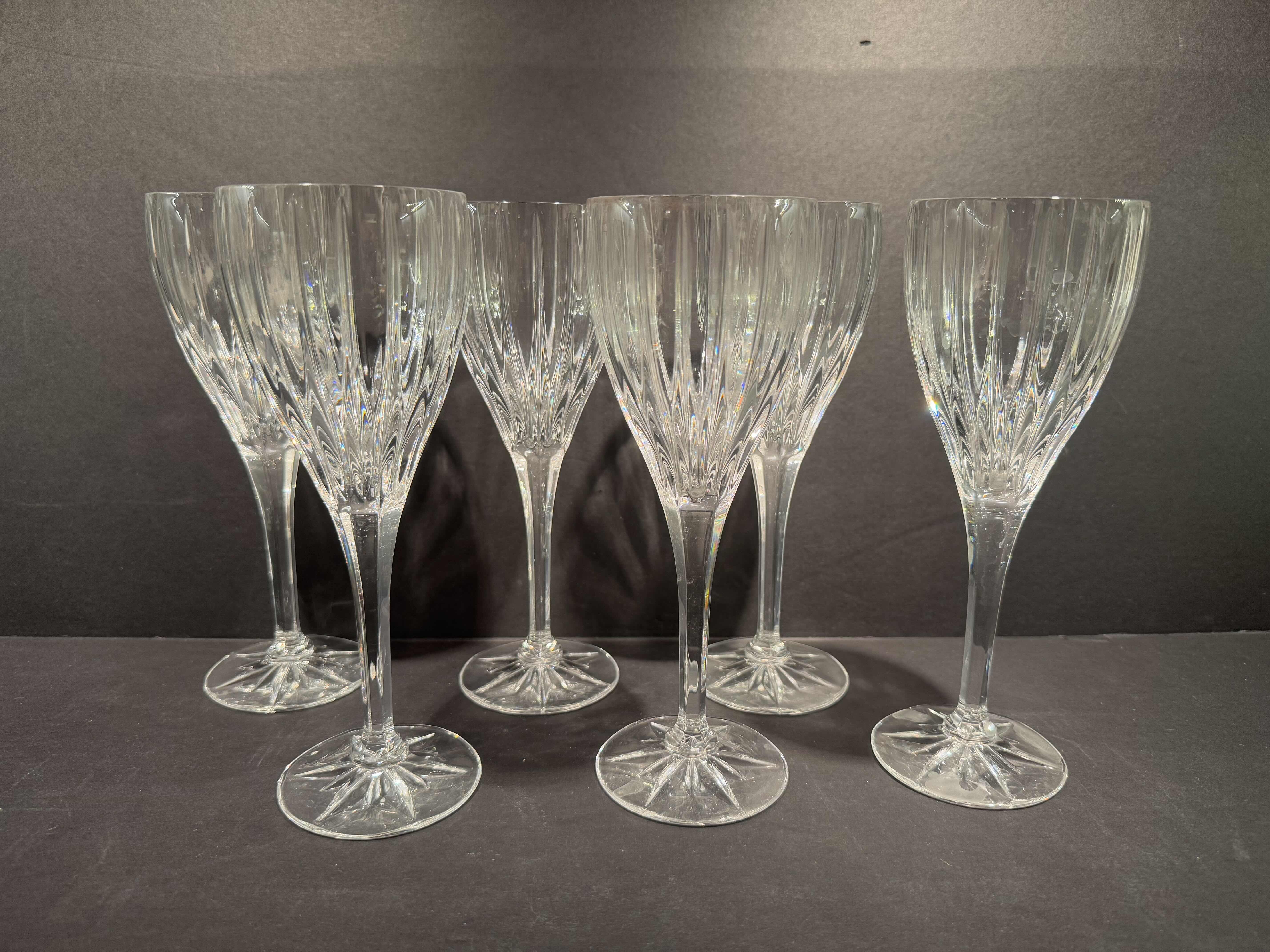 Photo 2 of 6-MIKASA PARK LANE CRYSTAL WINE GLASSES 