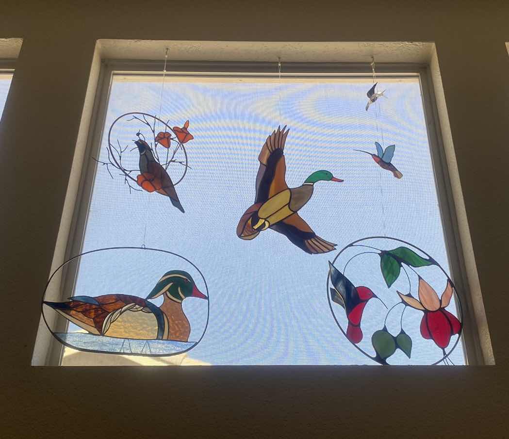 Photo 1 of STAIN-GLASS BIRDS ON WINDOW VARIOUS SIZES