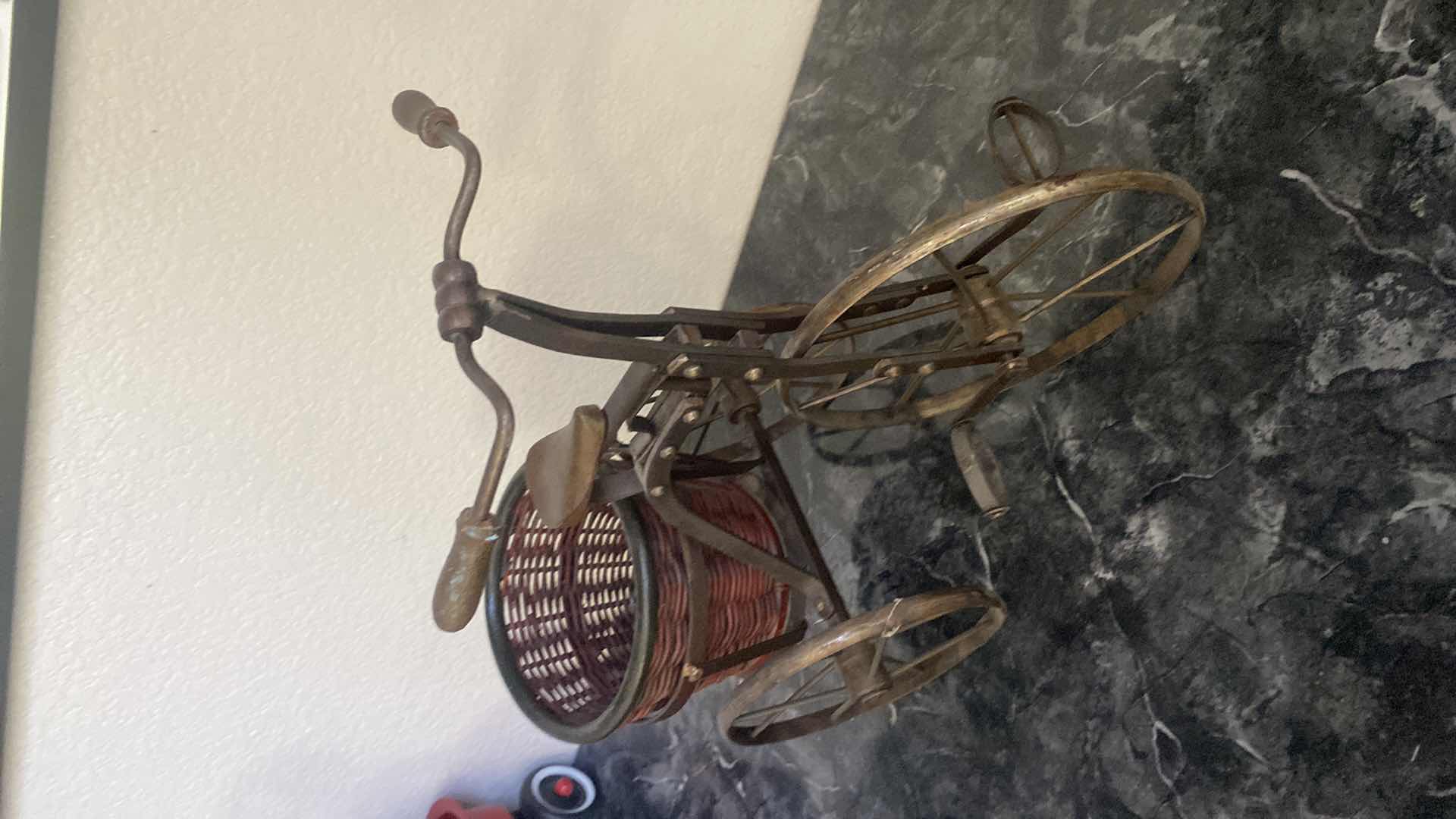 Photo 2 of IRON BIKE WITH BASKET FOR PLANT OR DECOR 17“ x 15“